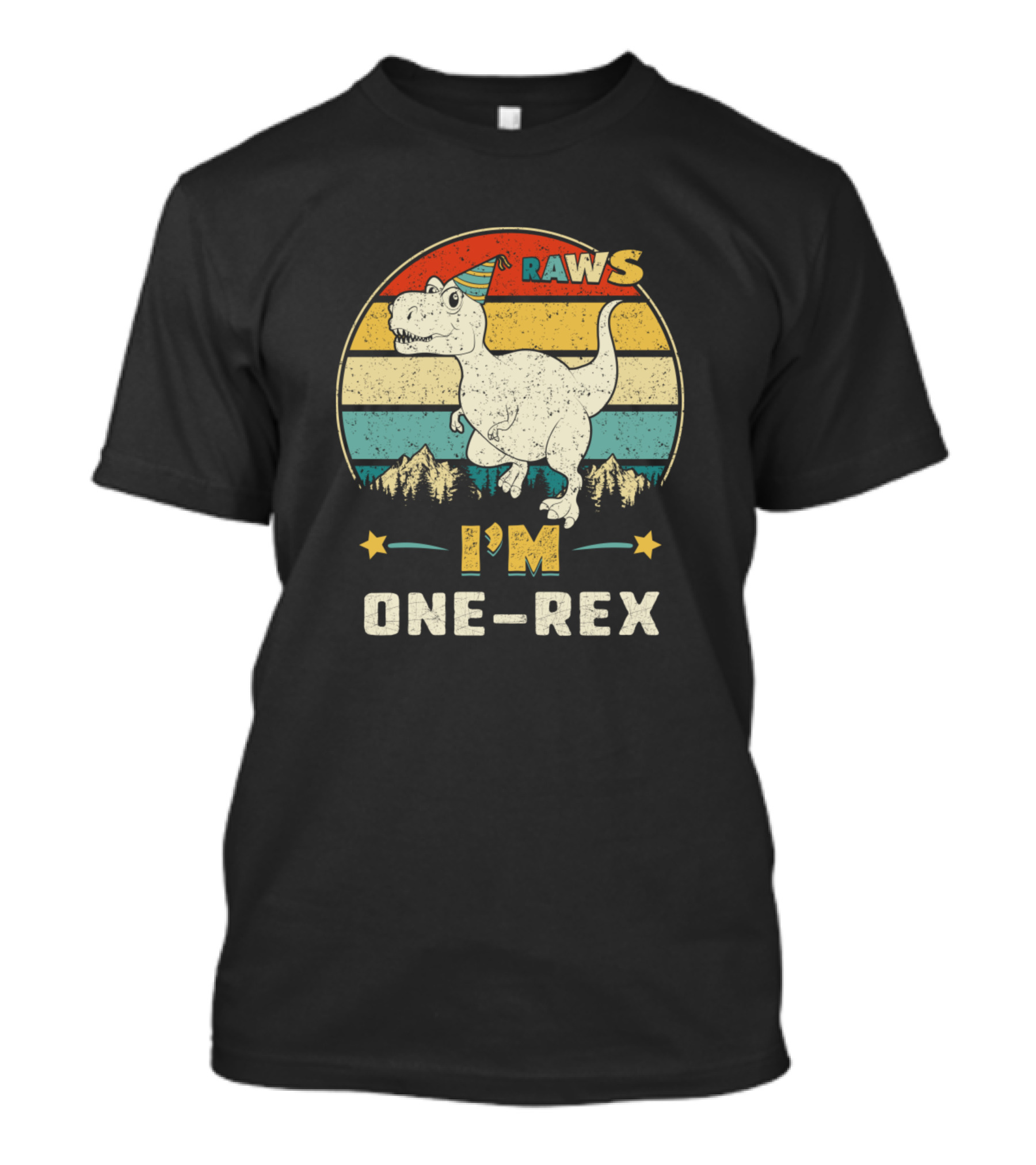 RAWS Dinosaur I'm One-Rex Birthday Boy T-Shirt