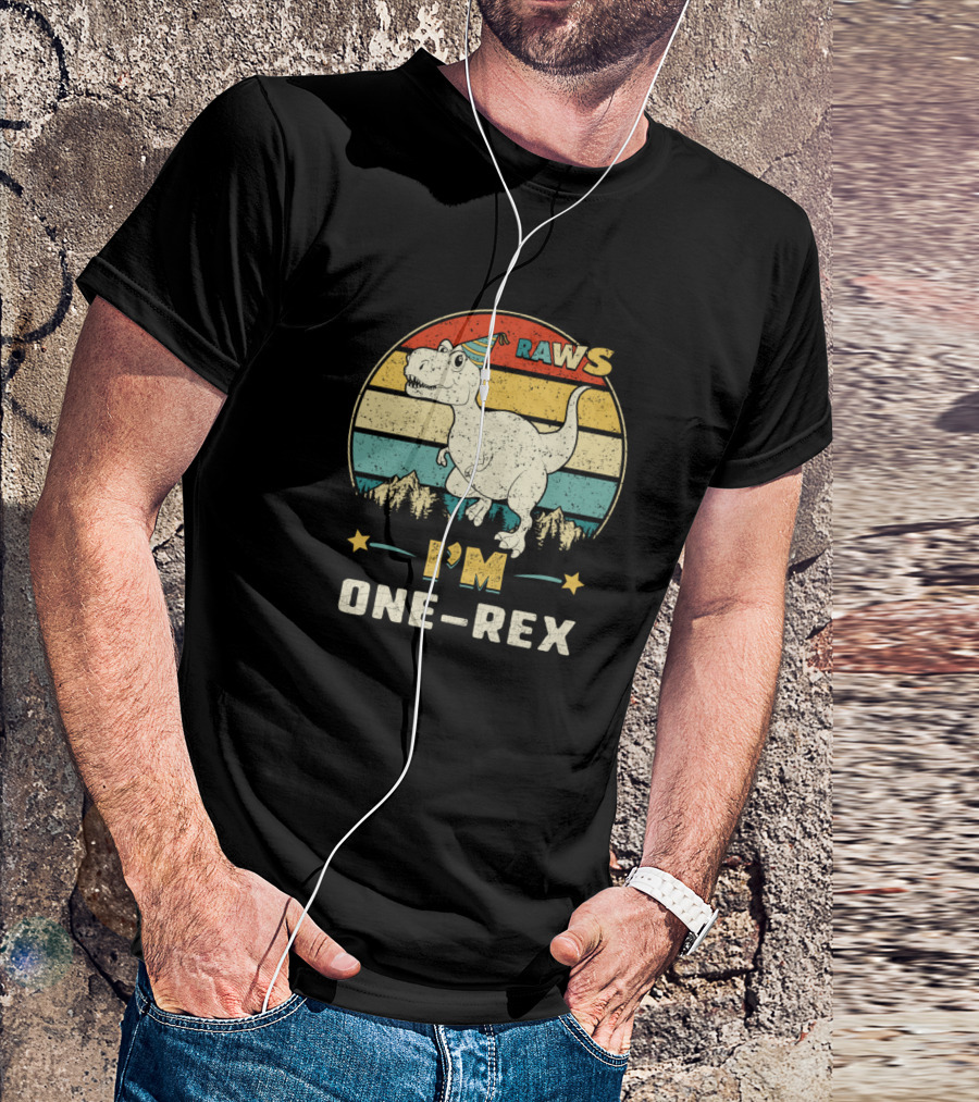 RAWS Dinosaur I'm One-Rex Birthday Boy T-Shirt