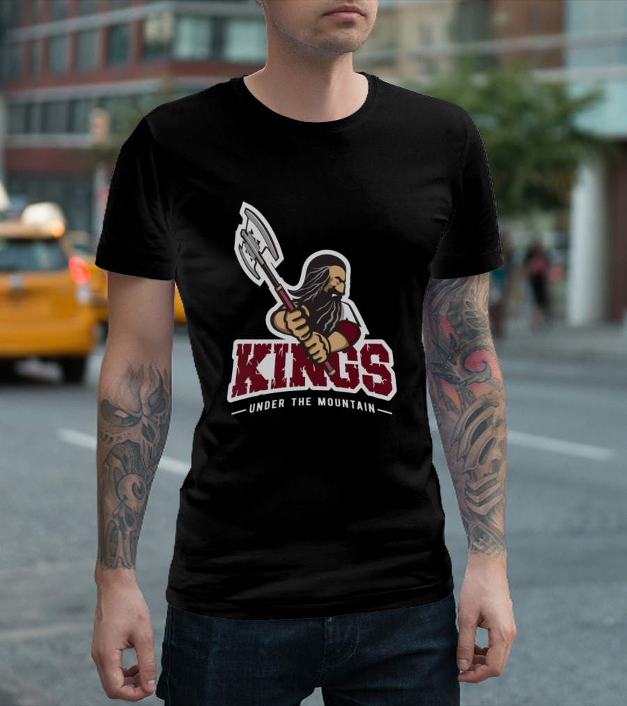Kings Under The Mountain Viking Warrior Holding Axe T-Shirt