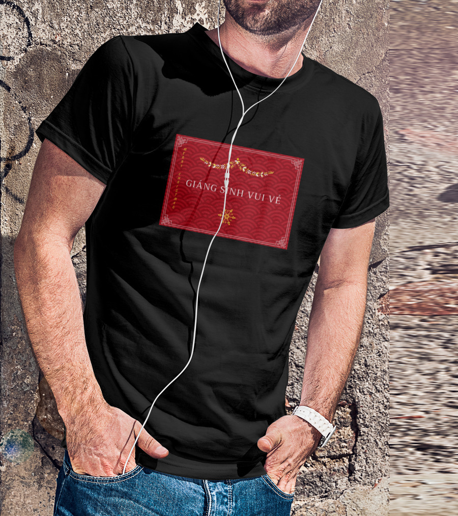 Giang Sinh Vui Ve Merry Christmas Vietnamese Red Gold T-Shirt