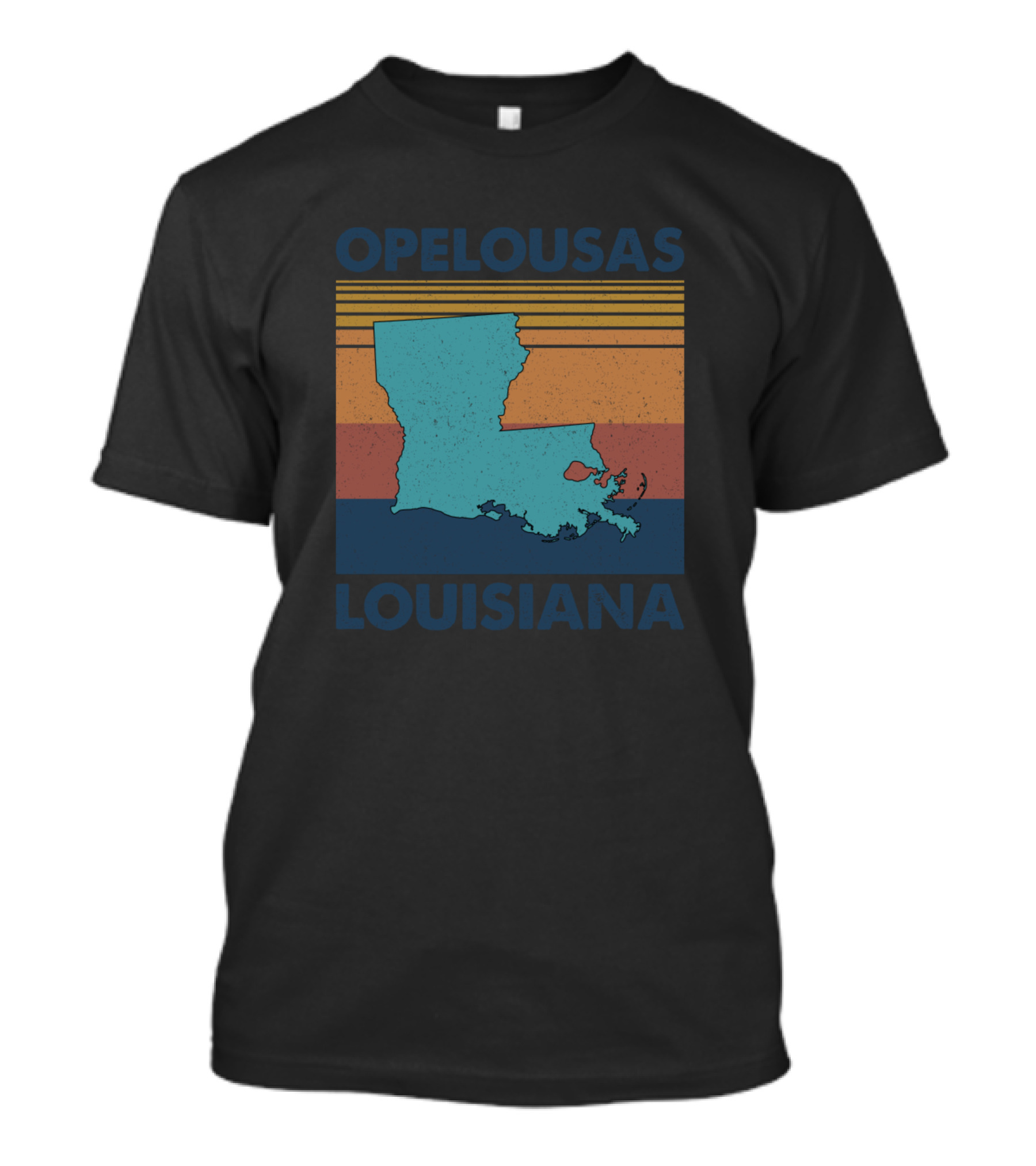 Opelousas Louisiana Vintage Retro State Map T-Shirt
