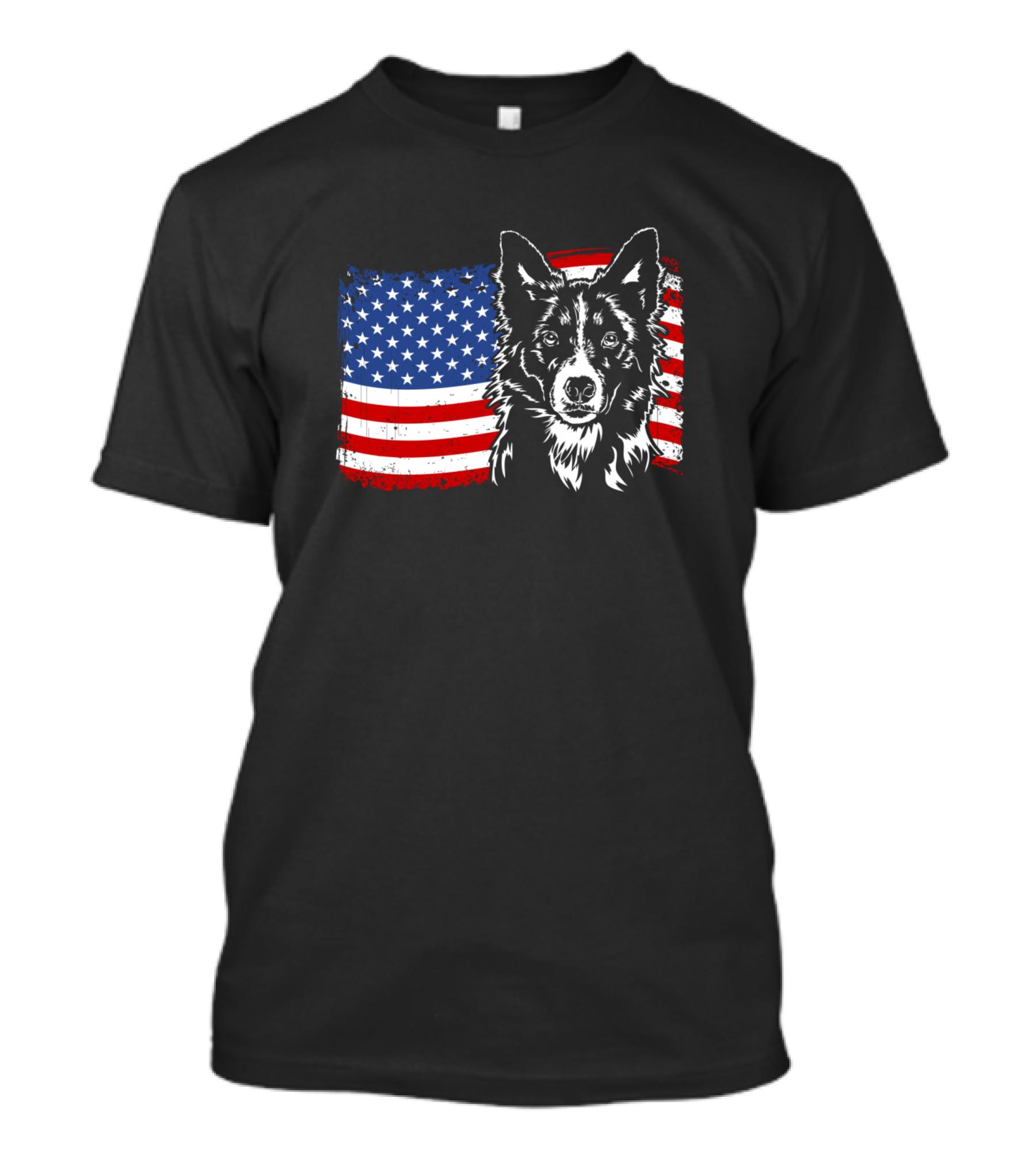 Patriotic American Flag Border Collie Pride T-Shirt