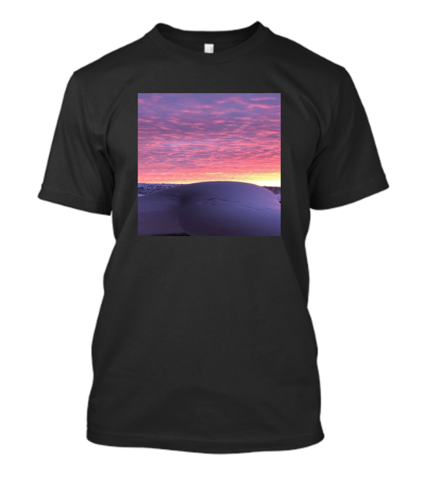 Purple Sunset Over Snow Dunes T-Shirt