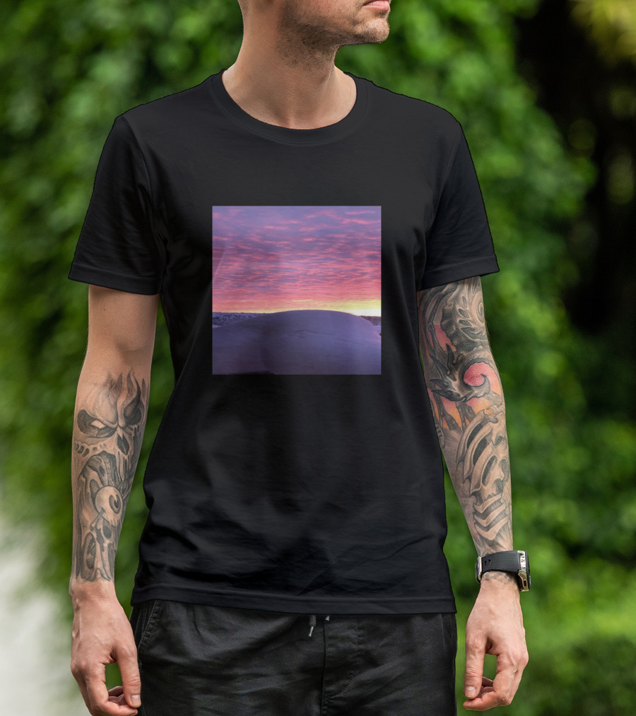 Purple Sunset Over Snow Dunes T-Shirt