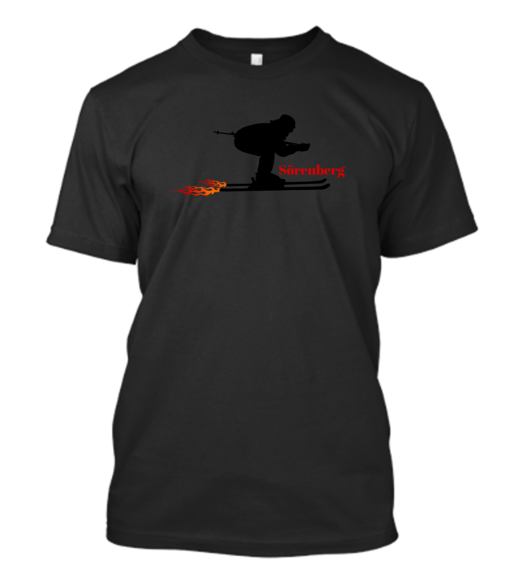 Skiing Silhouette With Flames Soerenberg Switzerland T-Shirt