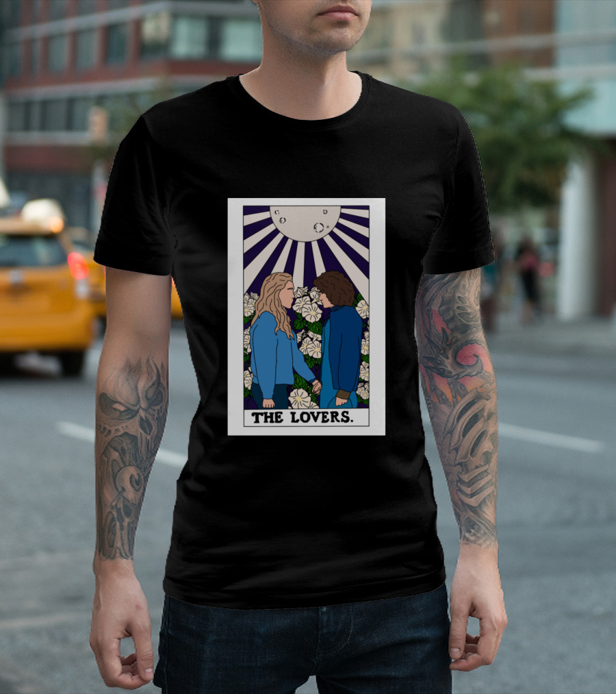 The Lovers Tarot Card Dani and Jamie The Haunting Bly Manor Floral Scene T-Shirt