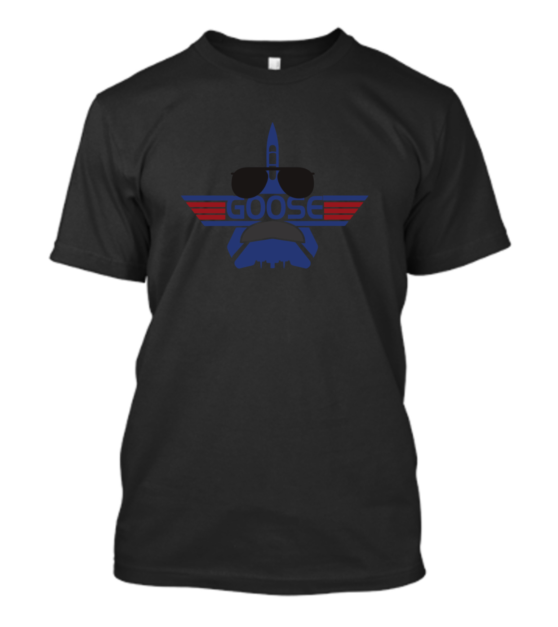 Top Gun Goose Aviator Sunglasses Blue Jet Wings T-Shirt