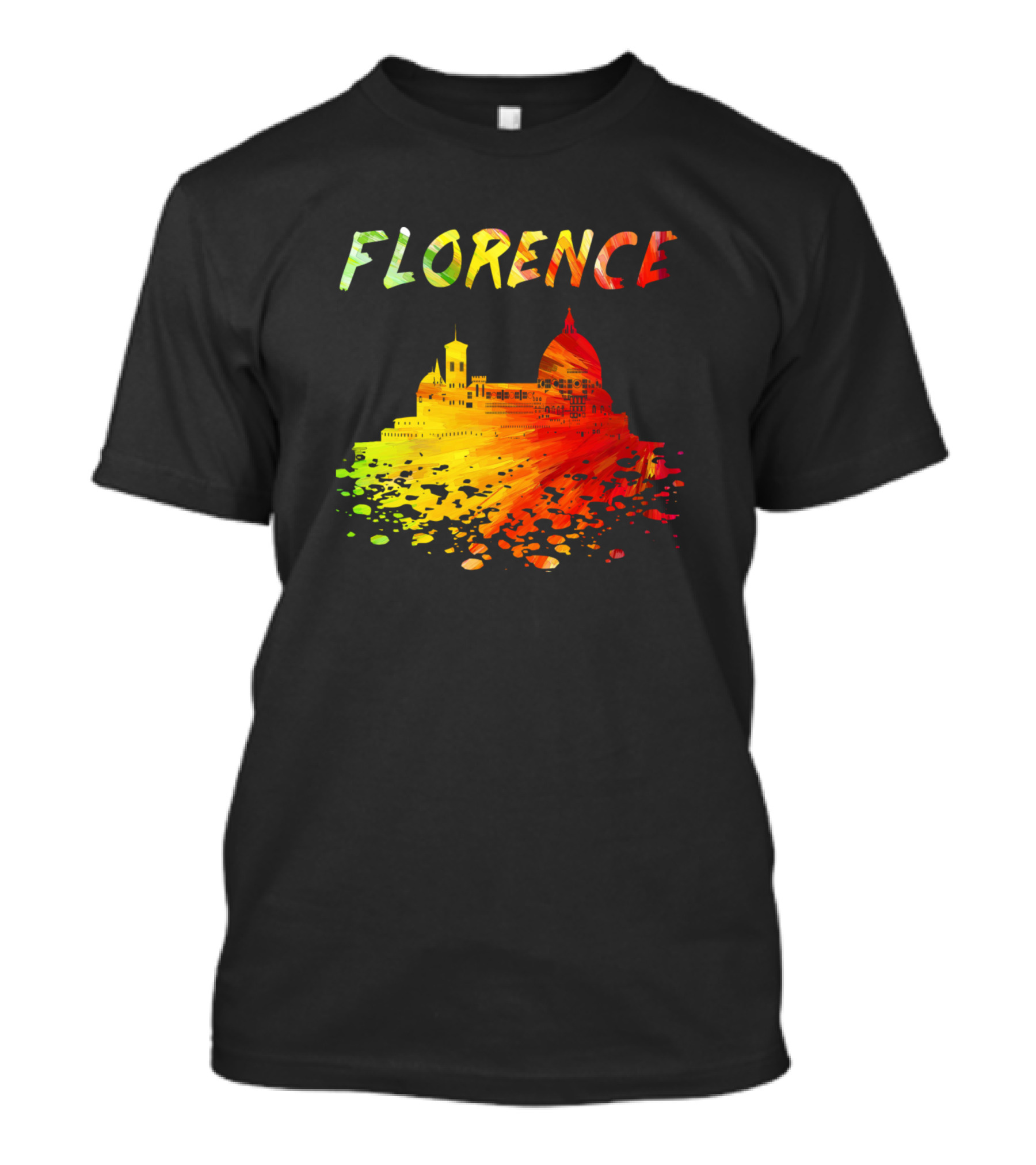 Florence Skyline Colorful Italy Cityscape T-Shirt