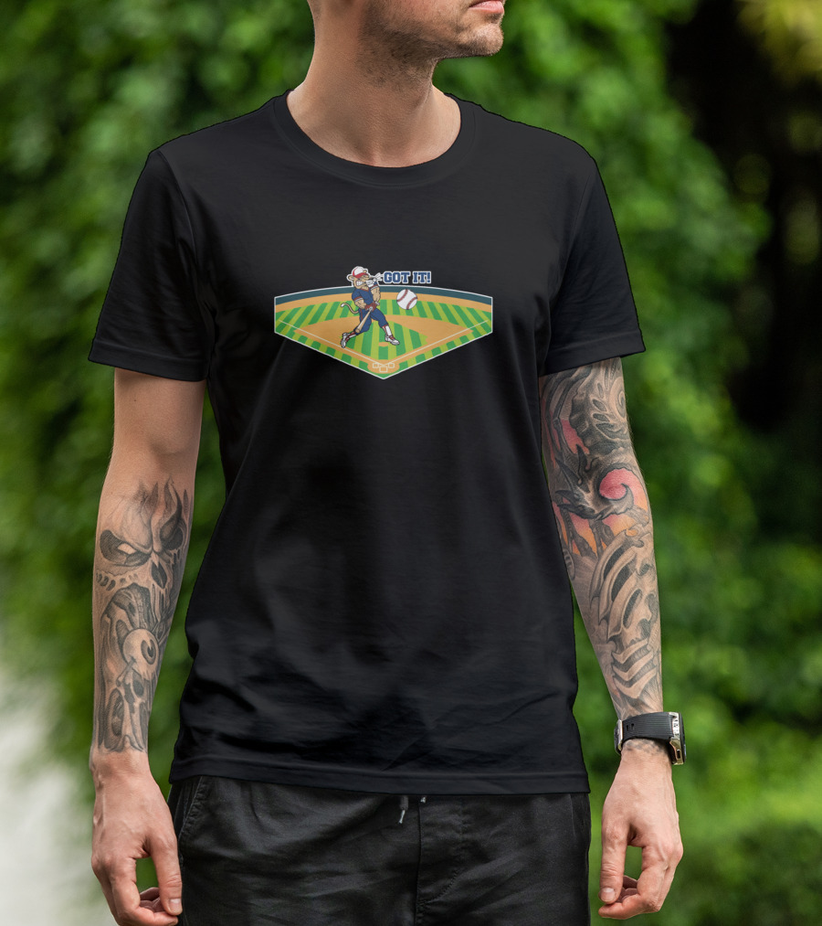 Lion Playing Baseball Got It On Field T-Shirt