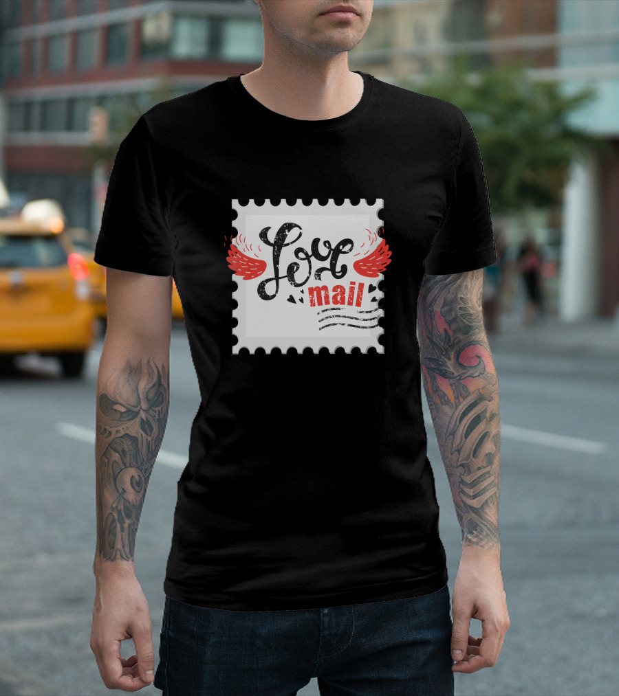 Love Mail Stamp With Wings T-Shirt