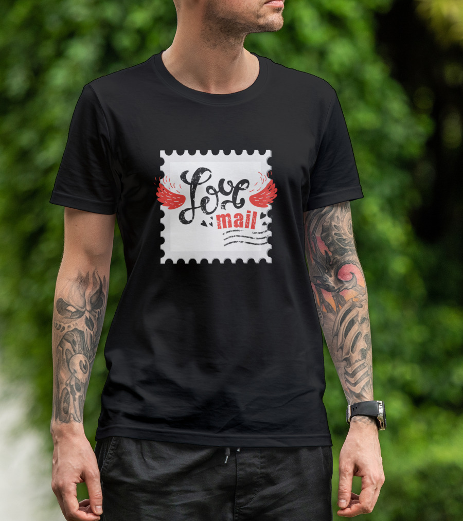Love Mail Stamp With Wings T-Shirt