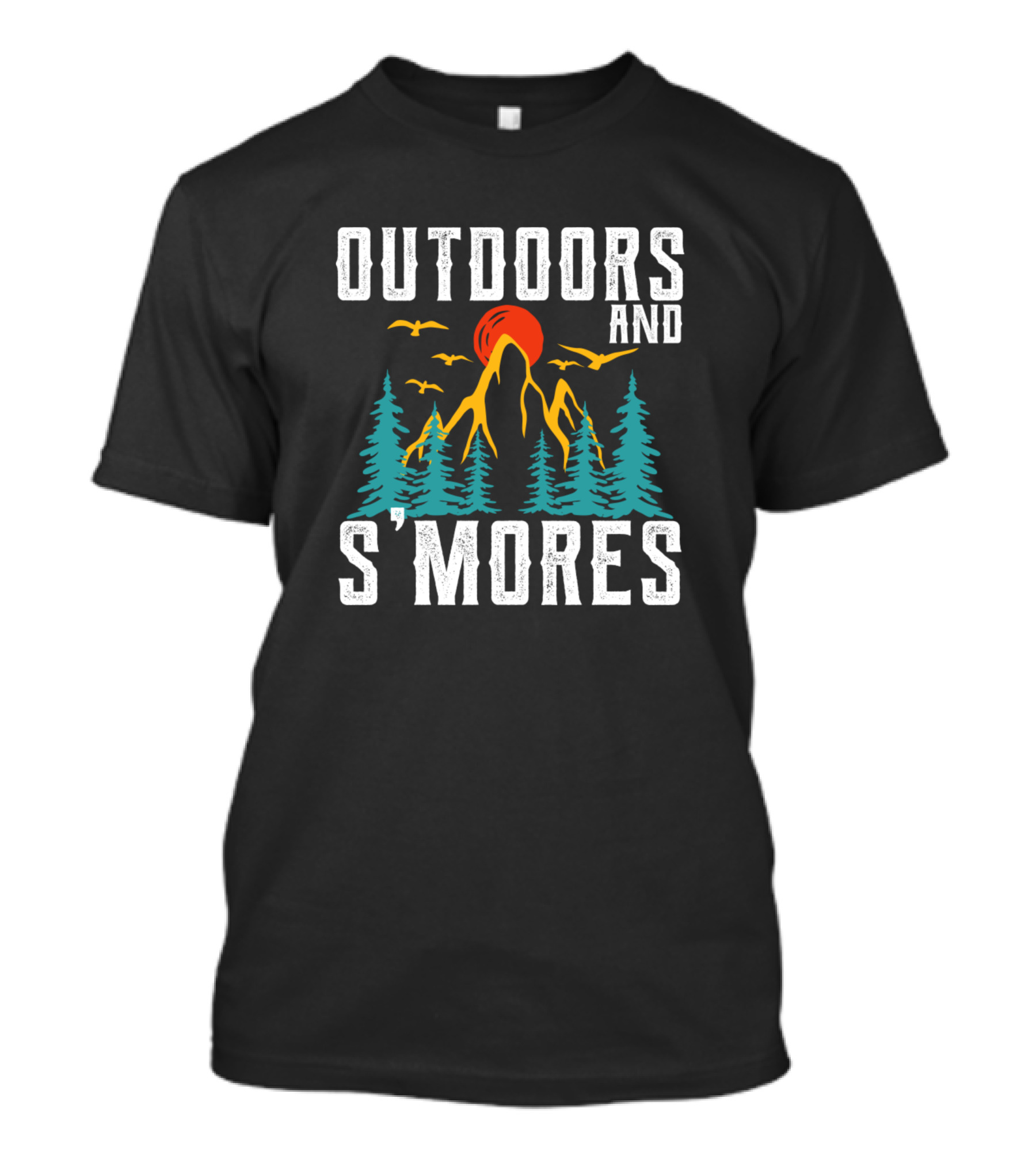 Outdoors And Smores Mountain Campfire Adventure T-Shirt