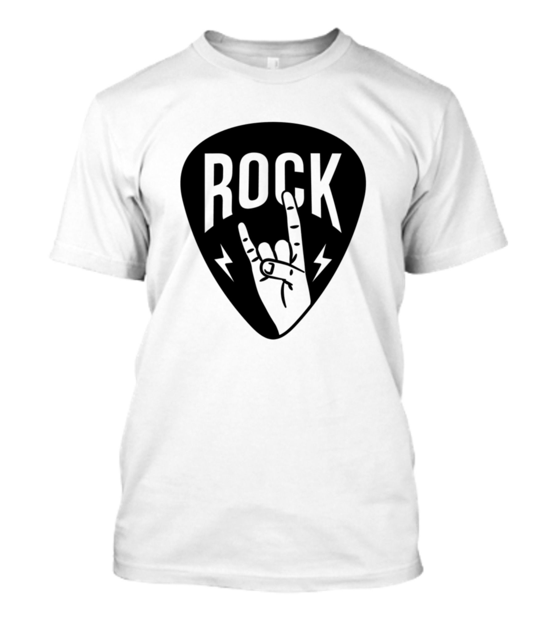 ROCK Hand Gesture With Lightning Bolt Pick T-Shirt