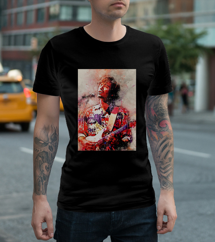 Ry Cooder Colorful Guitar Performance T-Shirt