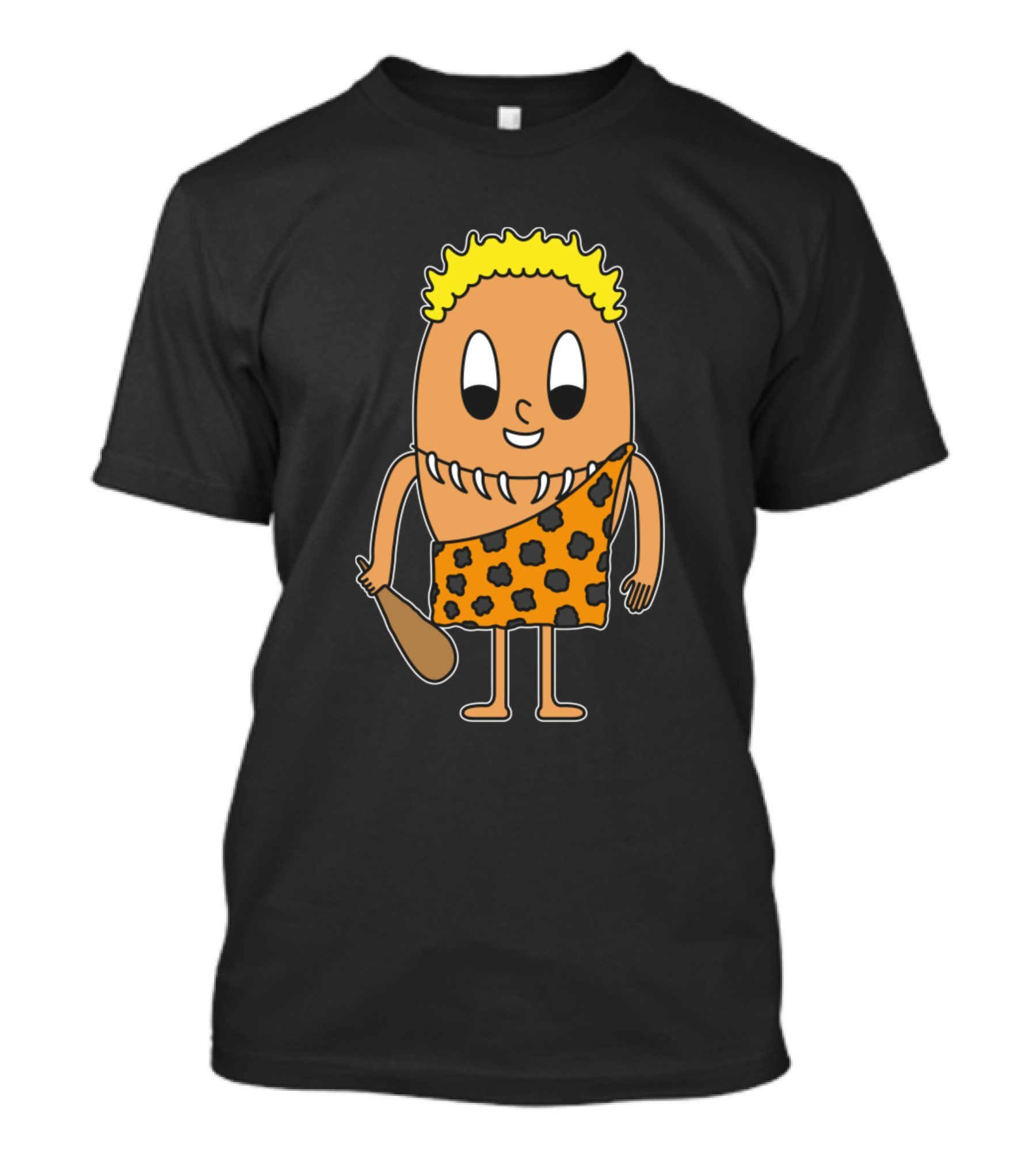 Stone Age Cartoon Caveman Egg Character T-Shirt