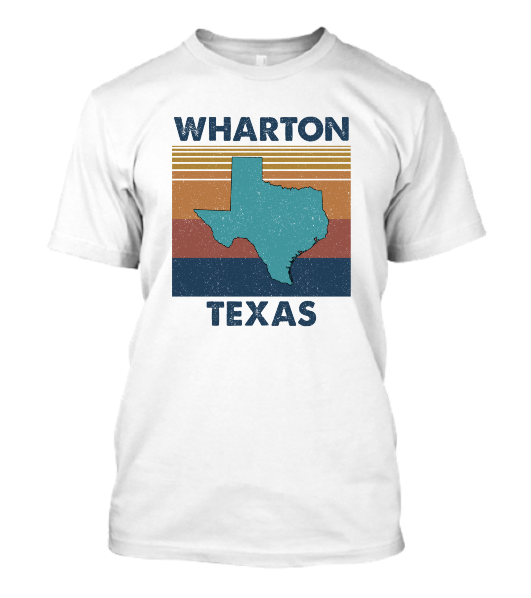 Wharton Texas Retro State Map T-Shirt