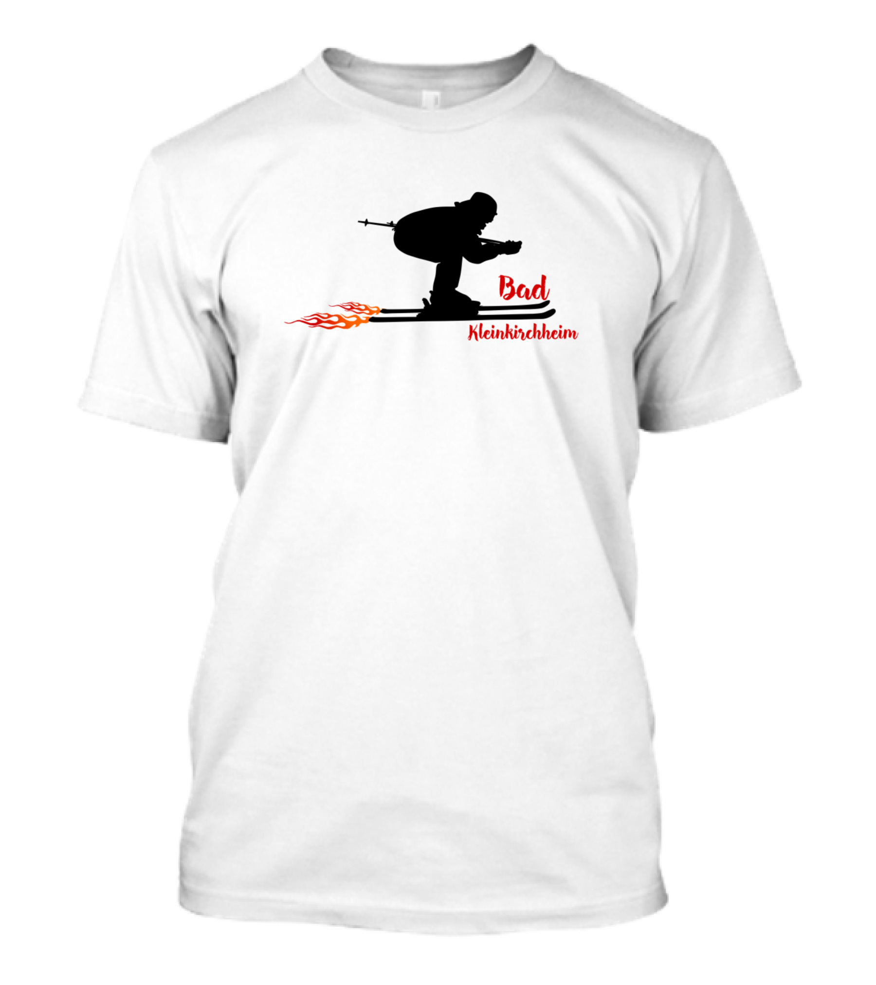 Bad Kleinkirchheim Skiing Silhouette With Flame Trail T-Shirt