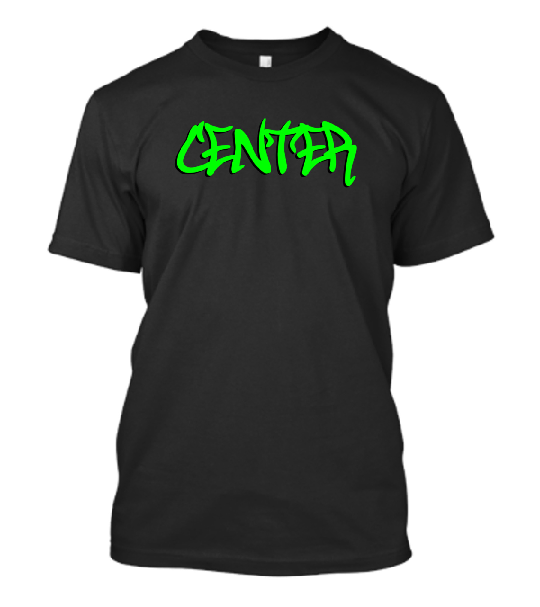 CENTER Graffiti Style Green Text T-Shirt
