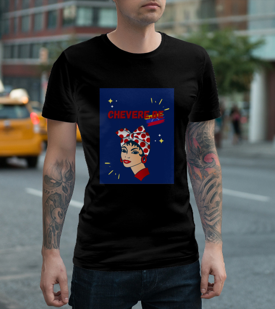 CHEVERE BE Pop Art Style with Polka Dot Headscarf T-Shirt