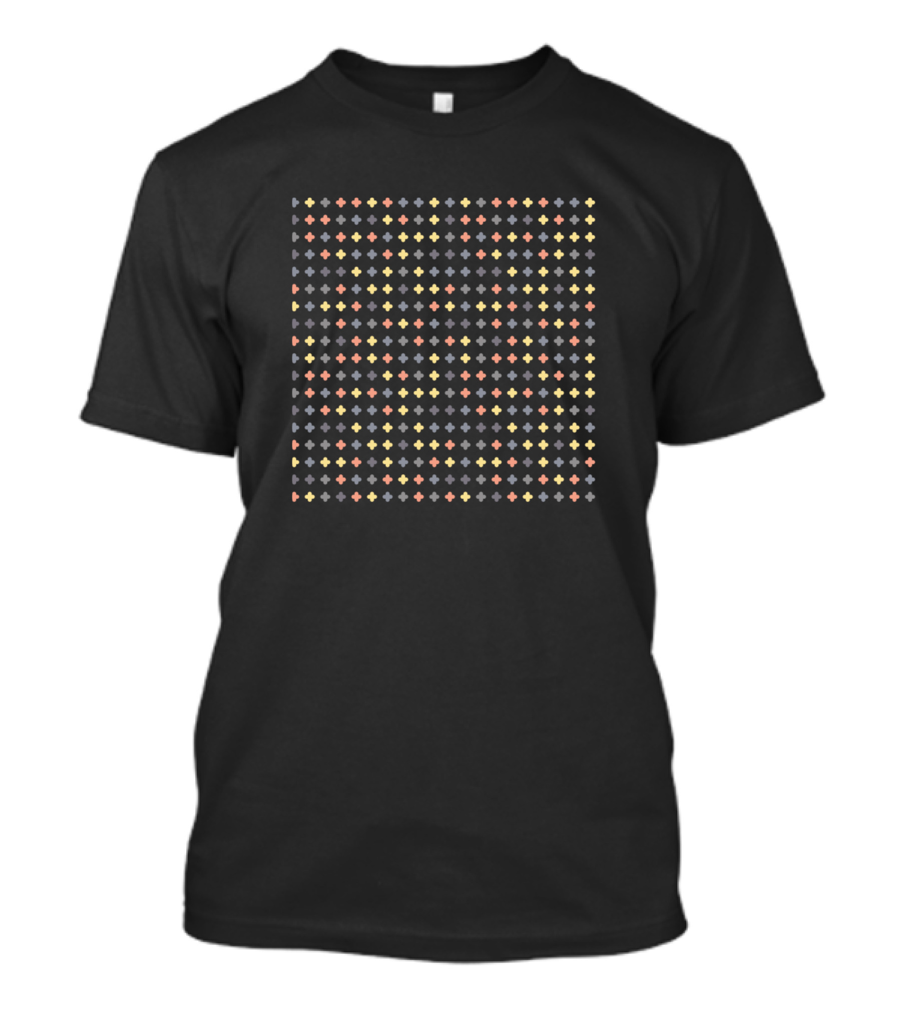 Cross Pattern Color Grid T-Shirt