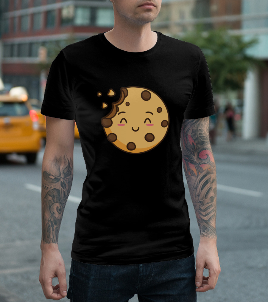 Cute Cookie Smiling Chocolate Chip Bite T-Shirt