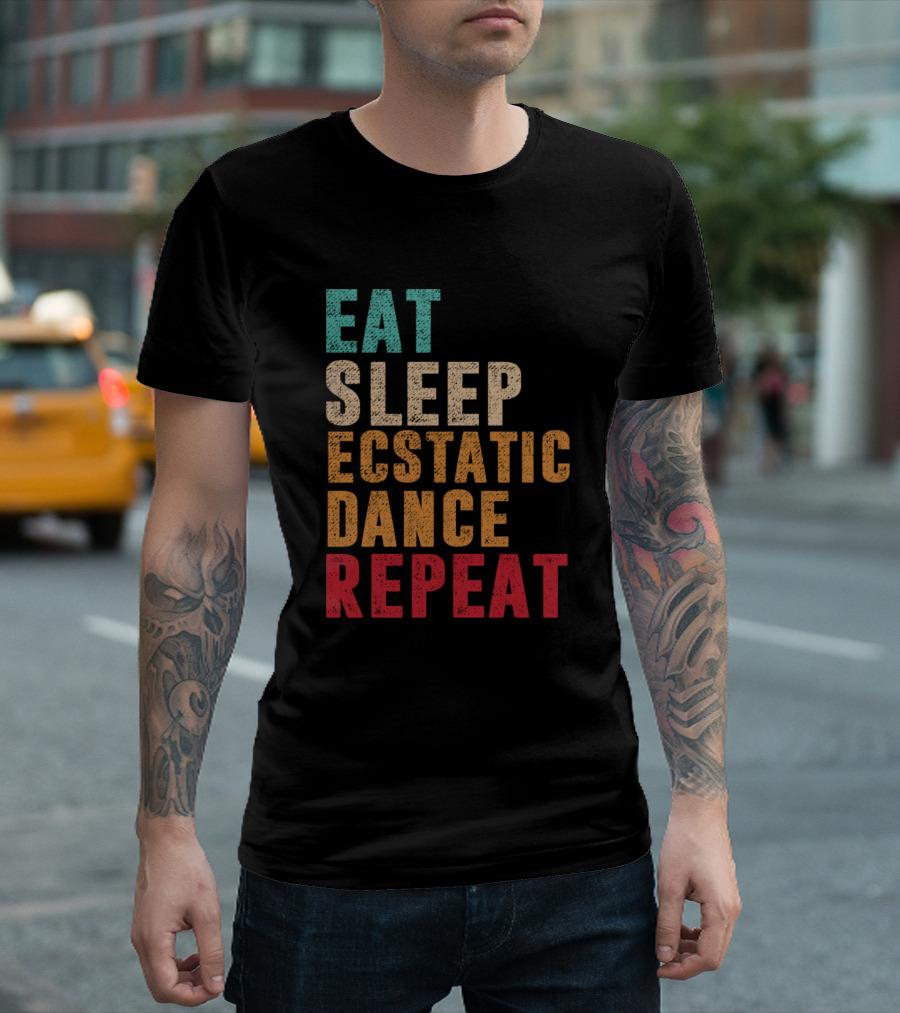 Eat Sleep Ecstatic Dance Repeat Retro T-Shirt