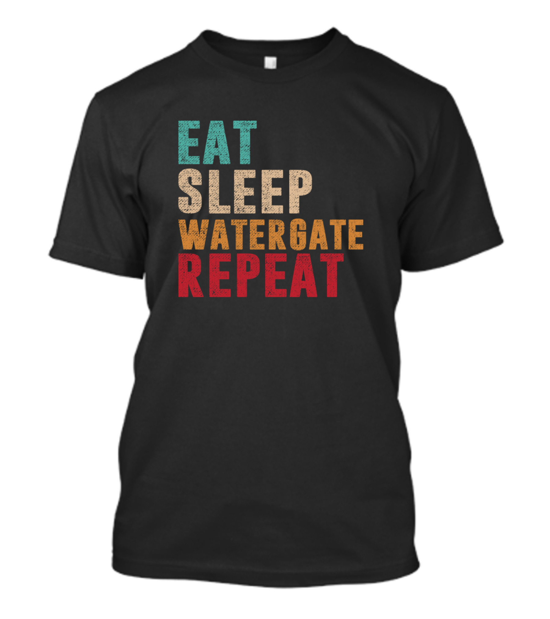 Eat Sleep Watergate Repeat Retro Textured Reference T-Shirt