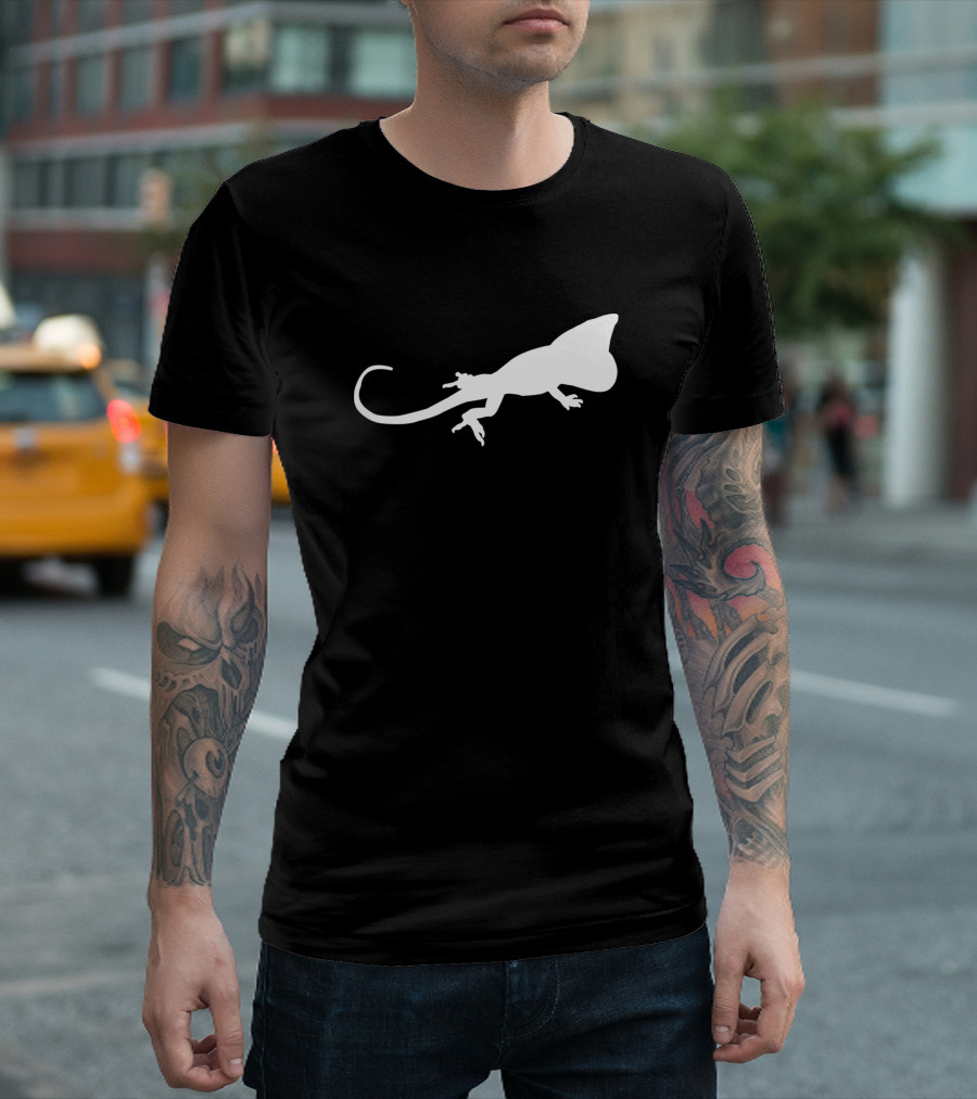 Funny Green Anole Lizard Silhouette Reptile T-Shirt