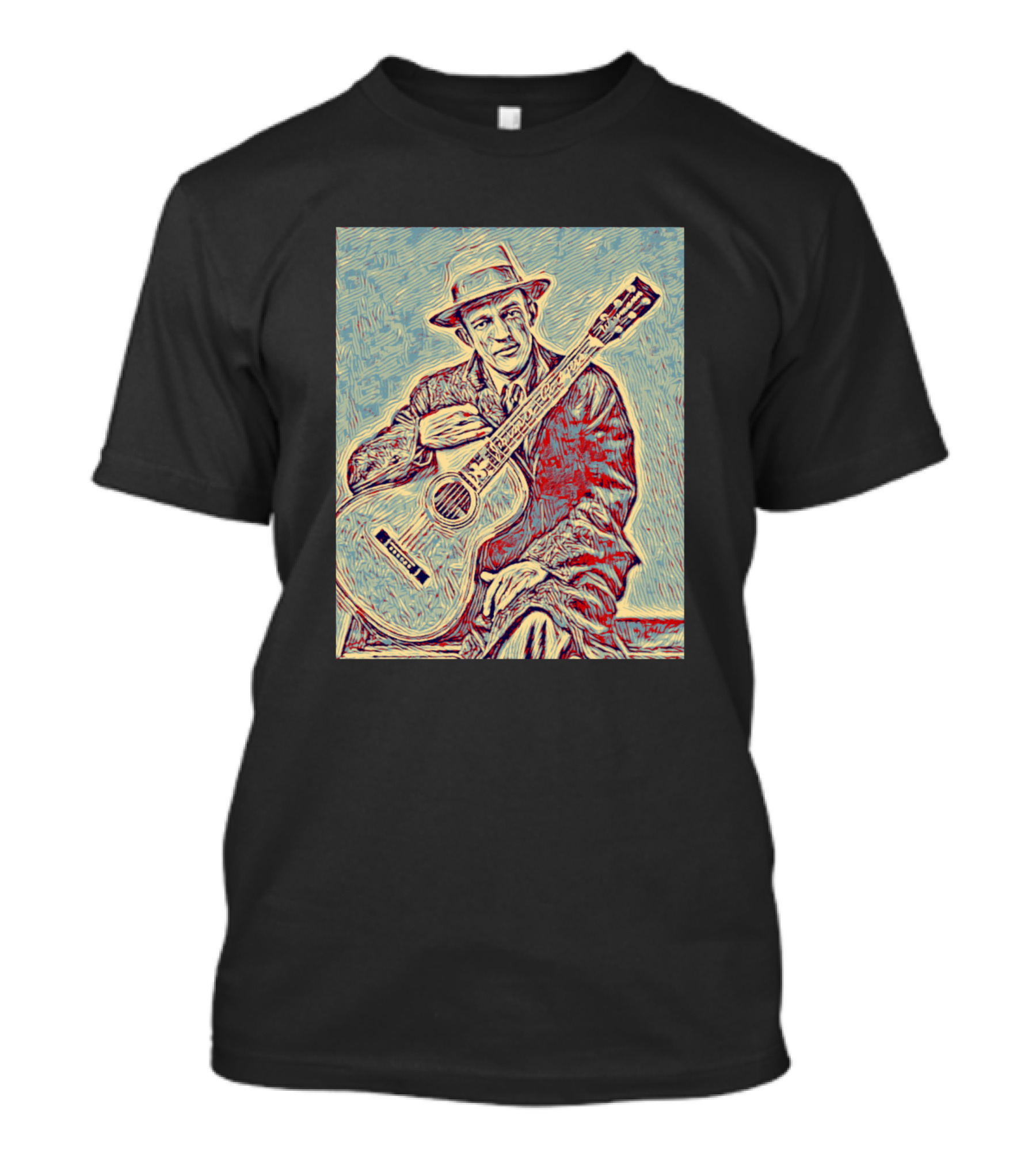 Jimmie Rodgers Vintage Guitar Art Image T-Shirt