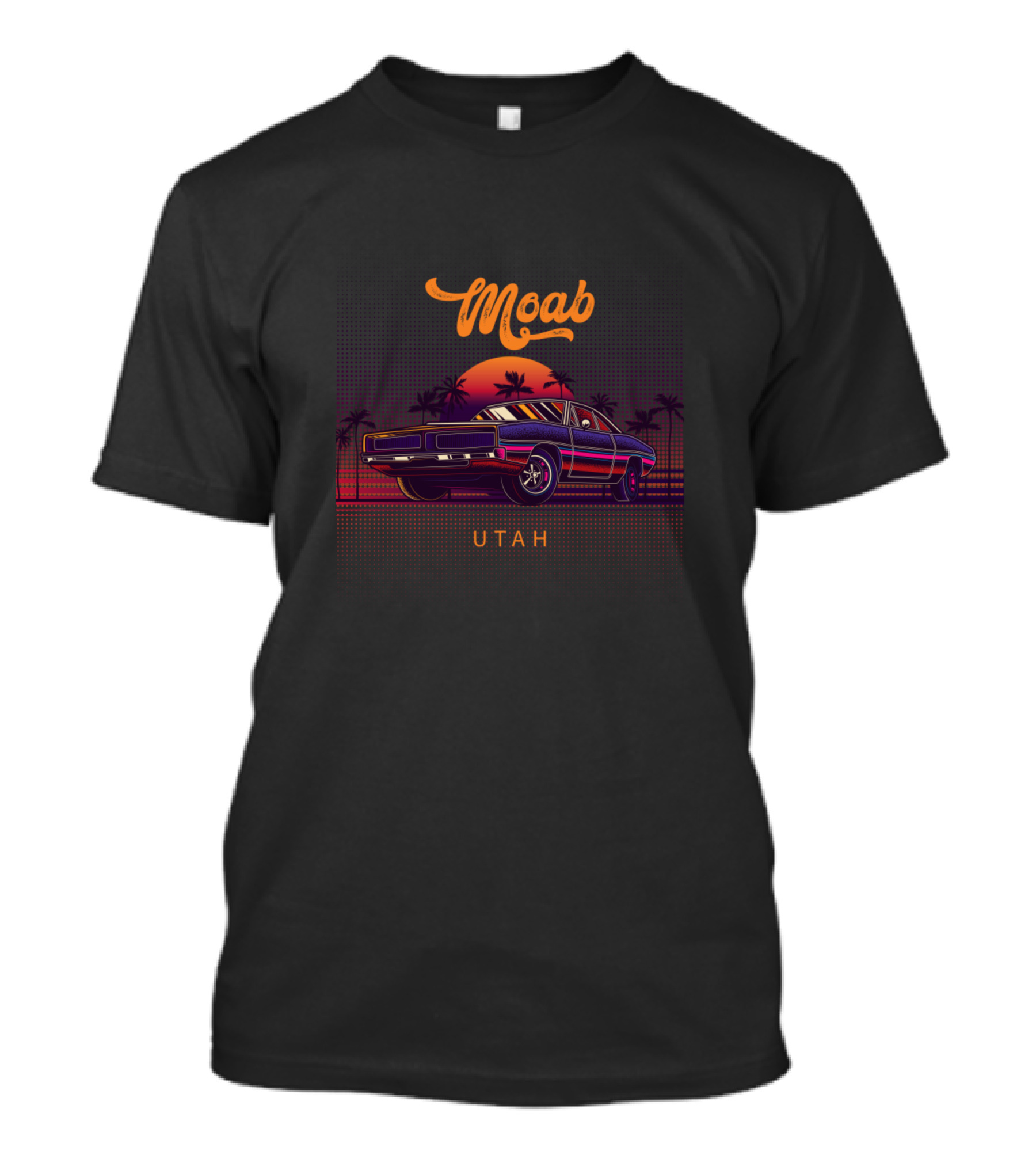 Moab Utah Vintage Muscle Car Sunset Retro Vibes T-Shirt