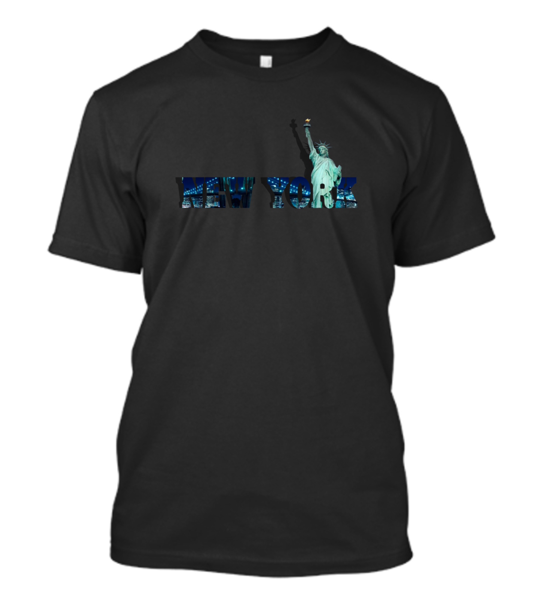 New York City Statue Of Liberty Skyline T-Shirt