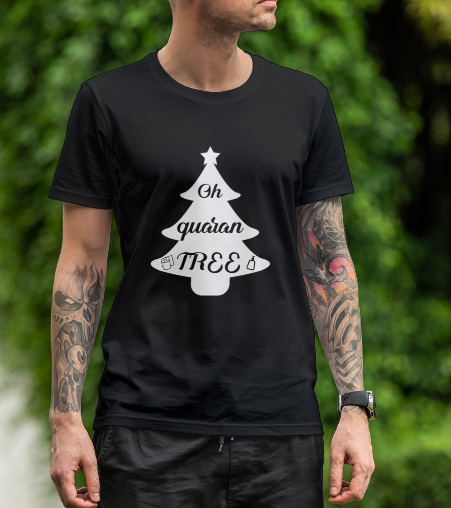 Oh QuaranTree Christmas Humor Pandemic Toilet Paper Hand Sanitizer T-Shirt