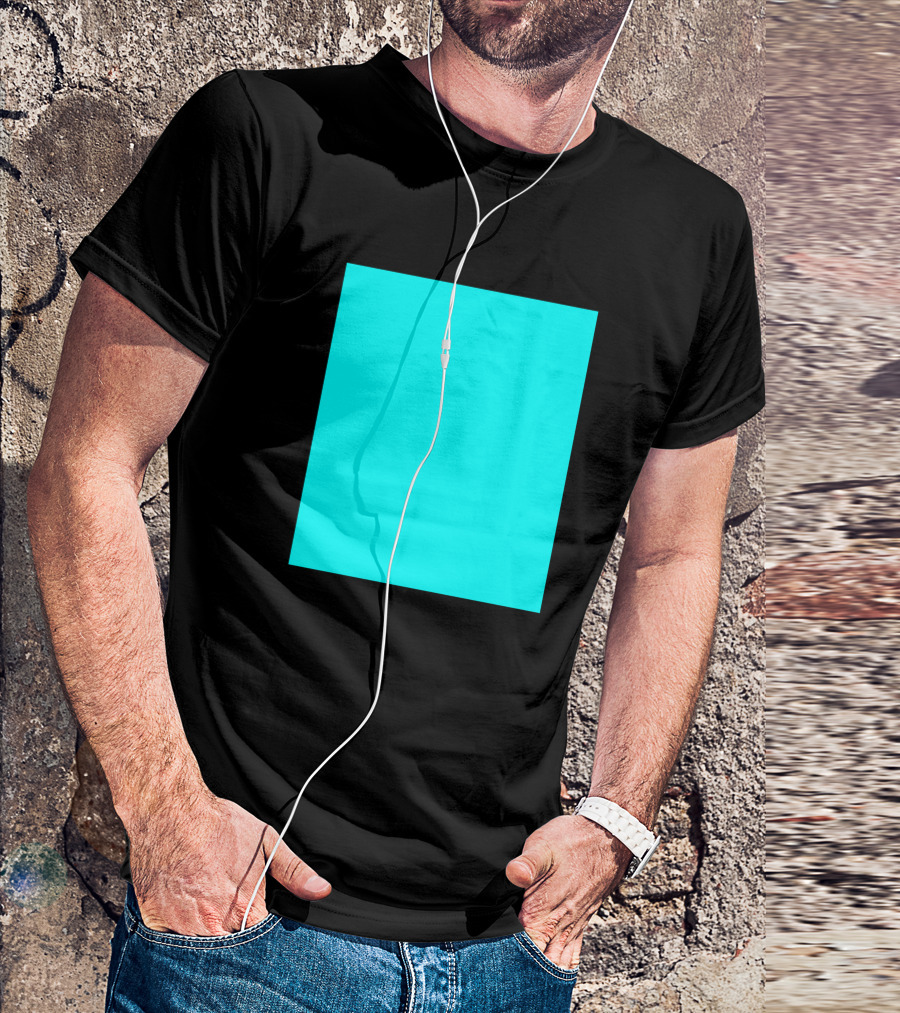Plain Aqua Square T-Shirt