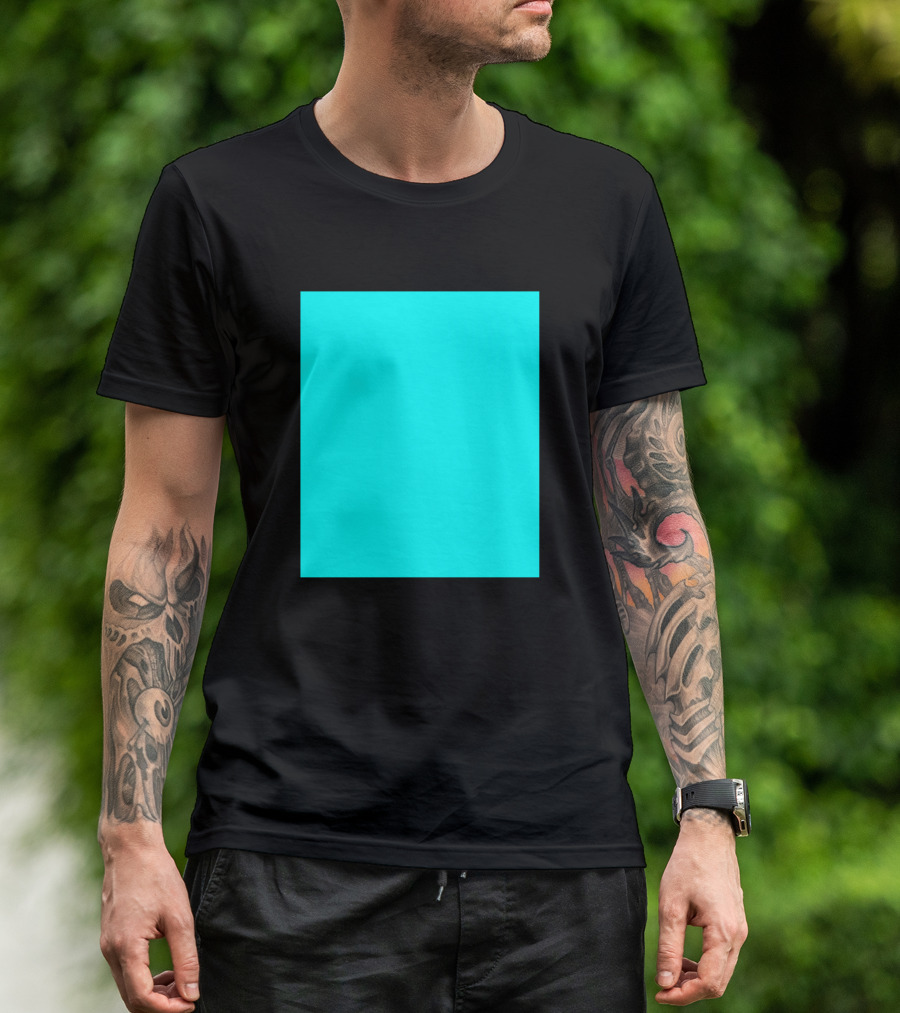 Plain Aqua Square T-Shirt