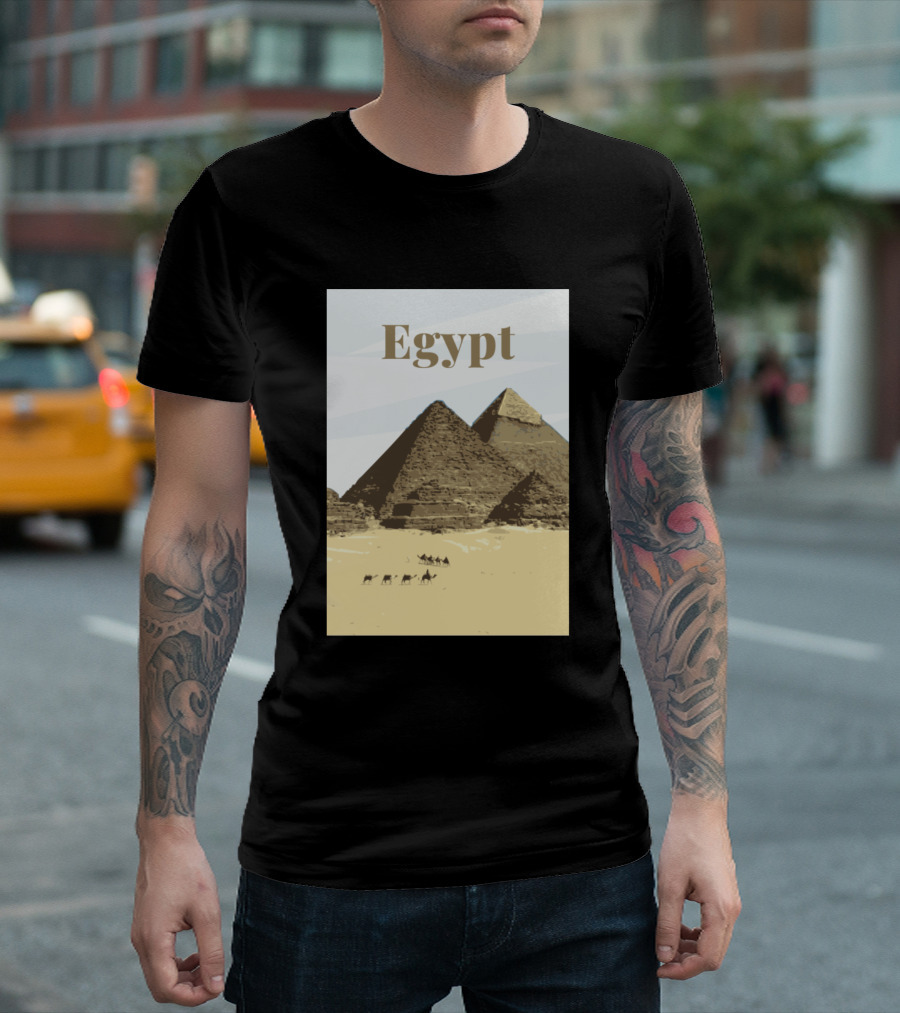 Pyramids Of Giza Egypt Desert Scene Egypt T-Shirt