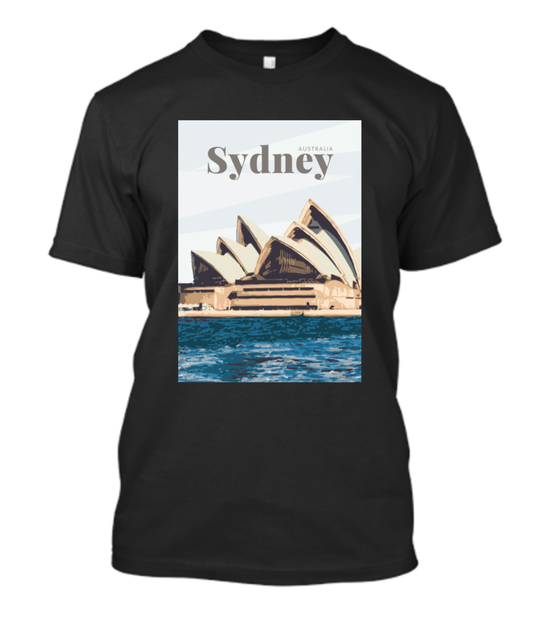 Sydney Australia Opera House Watercolor Art Scene T-Shirt