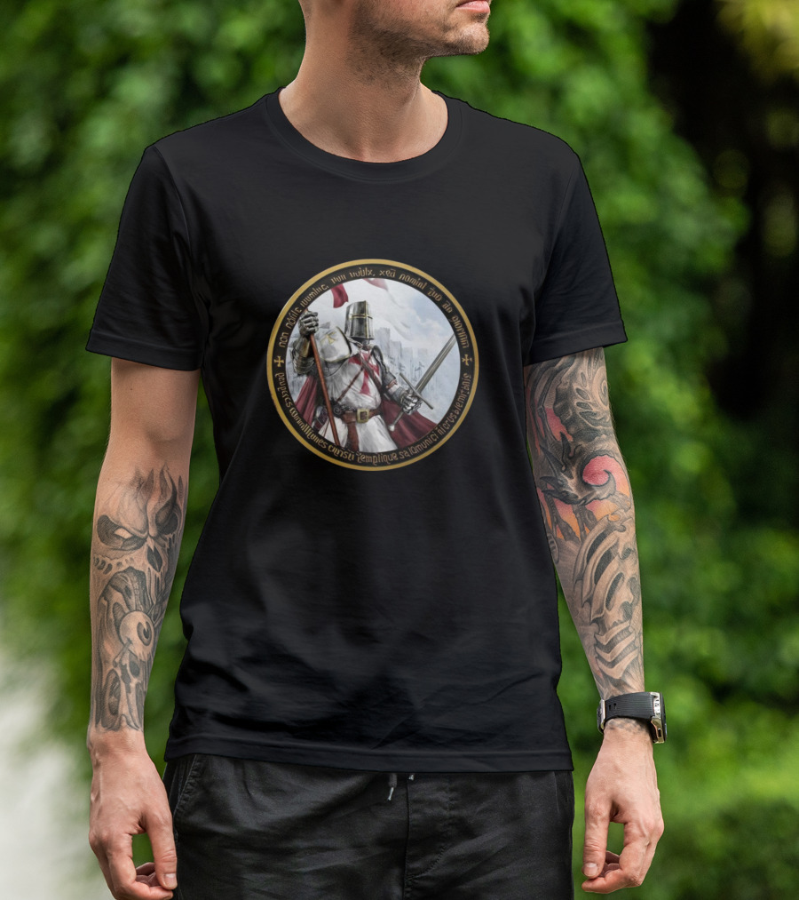 Templar Knight Sword Armor Medieval Crusader Emblem T-Shirt
