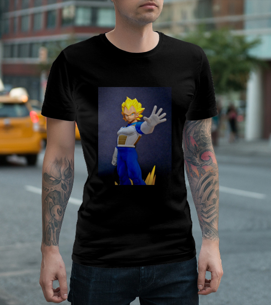 Saiyan Prince Vegeta Super Saiyan Stance Action Figure T-Shirt