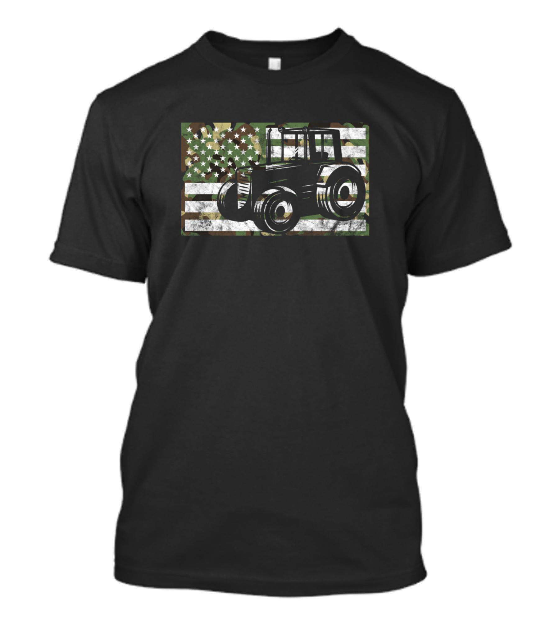 Tractor American Flag Camo Camouflage USA T-Shirt