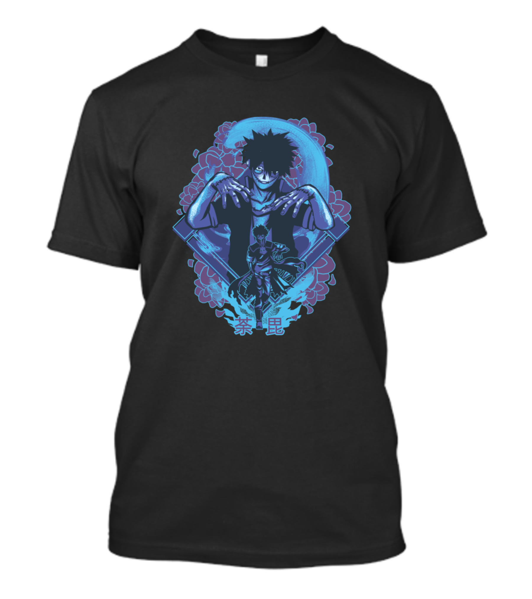 Dabi Floral Manga Character Blue Floral T-Shirt