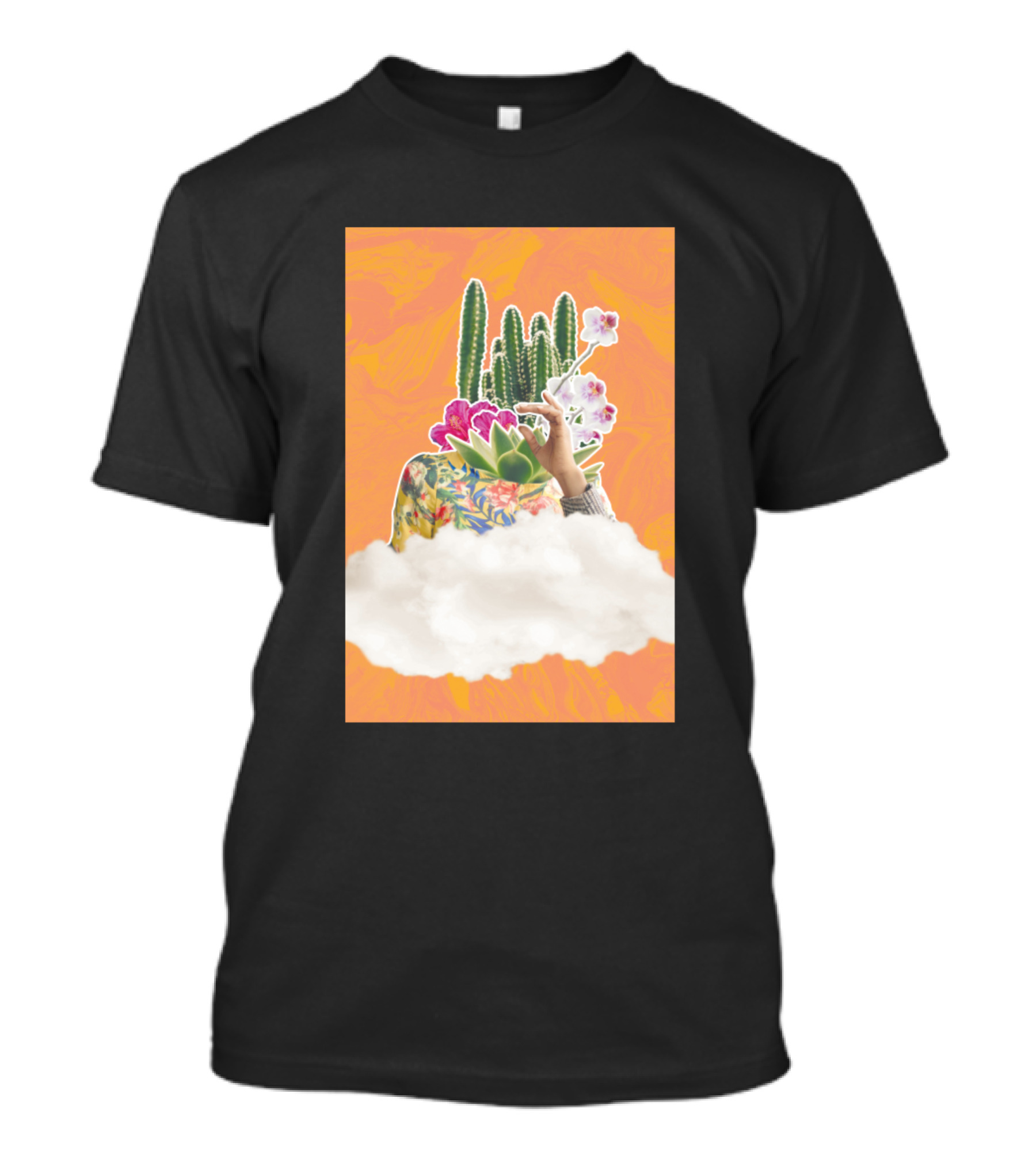 Desert Flower Queen Hand With Cactus And Orchid Fantasy T-Shirt
