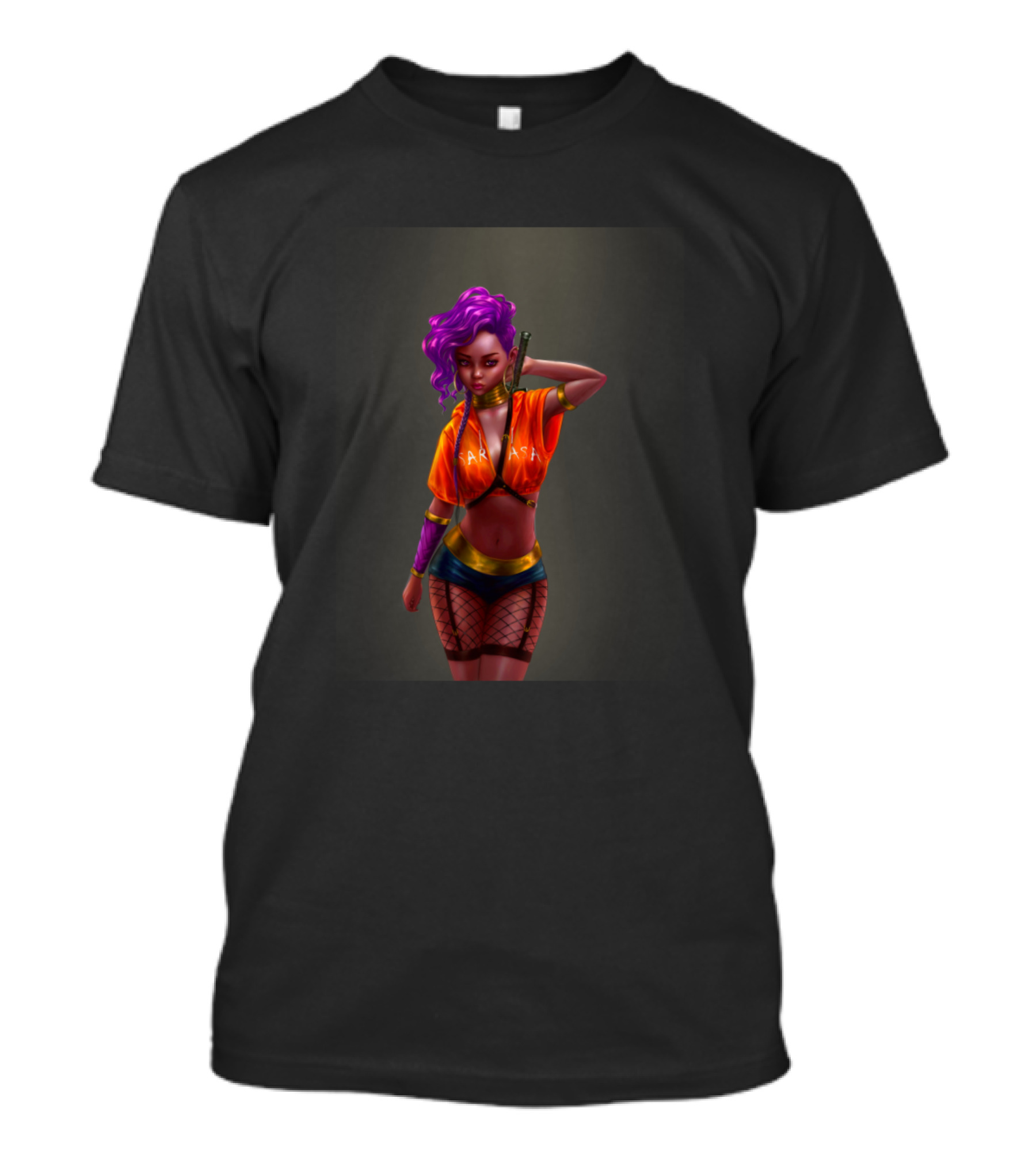 Drea Purple Hair Fishnet T-Shirt