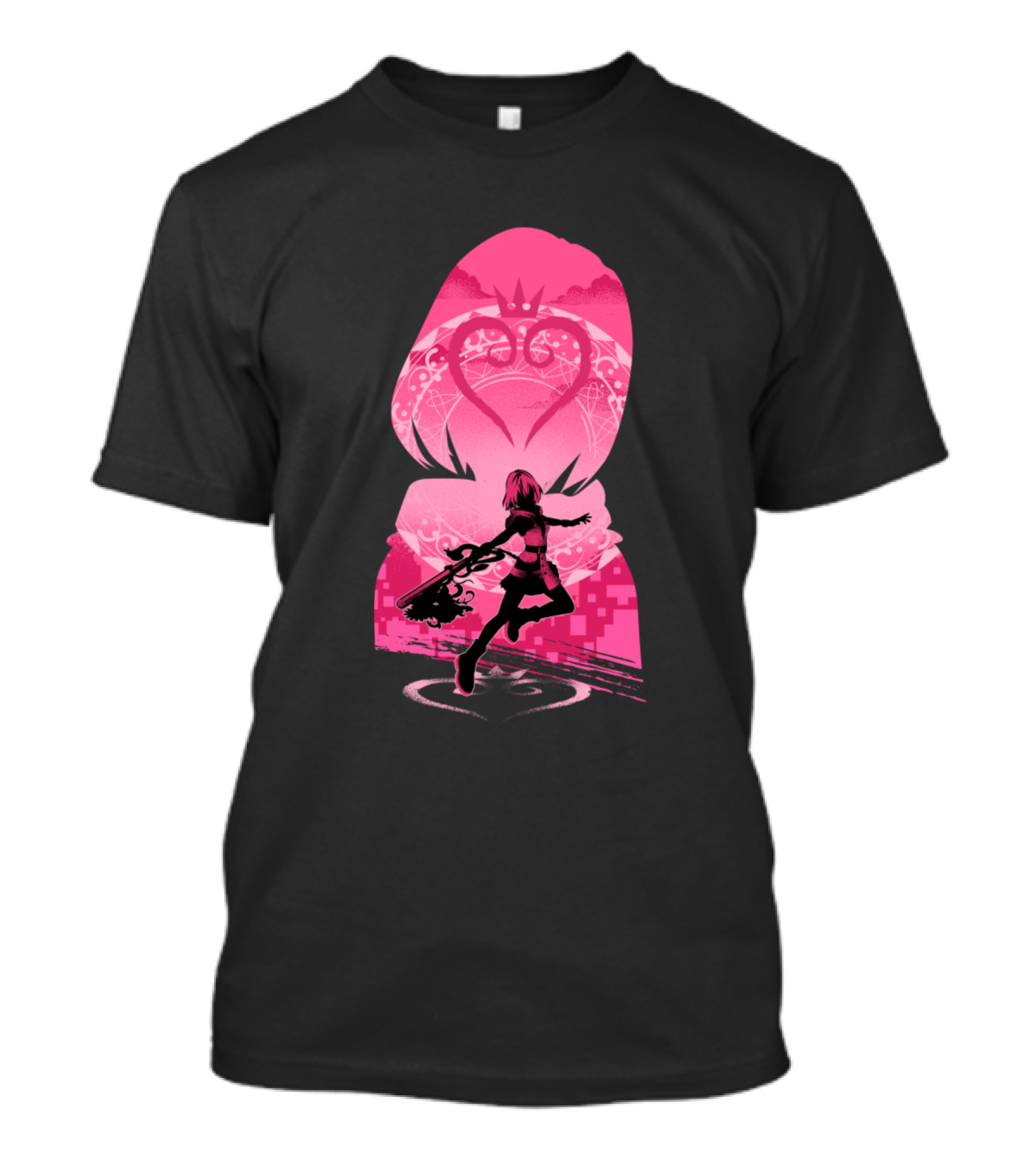 Kairi Silhouette With Keyblade And Heart Crest T-Shirt