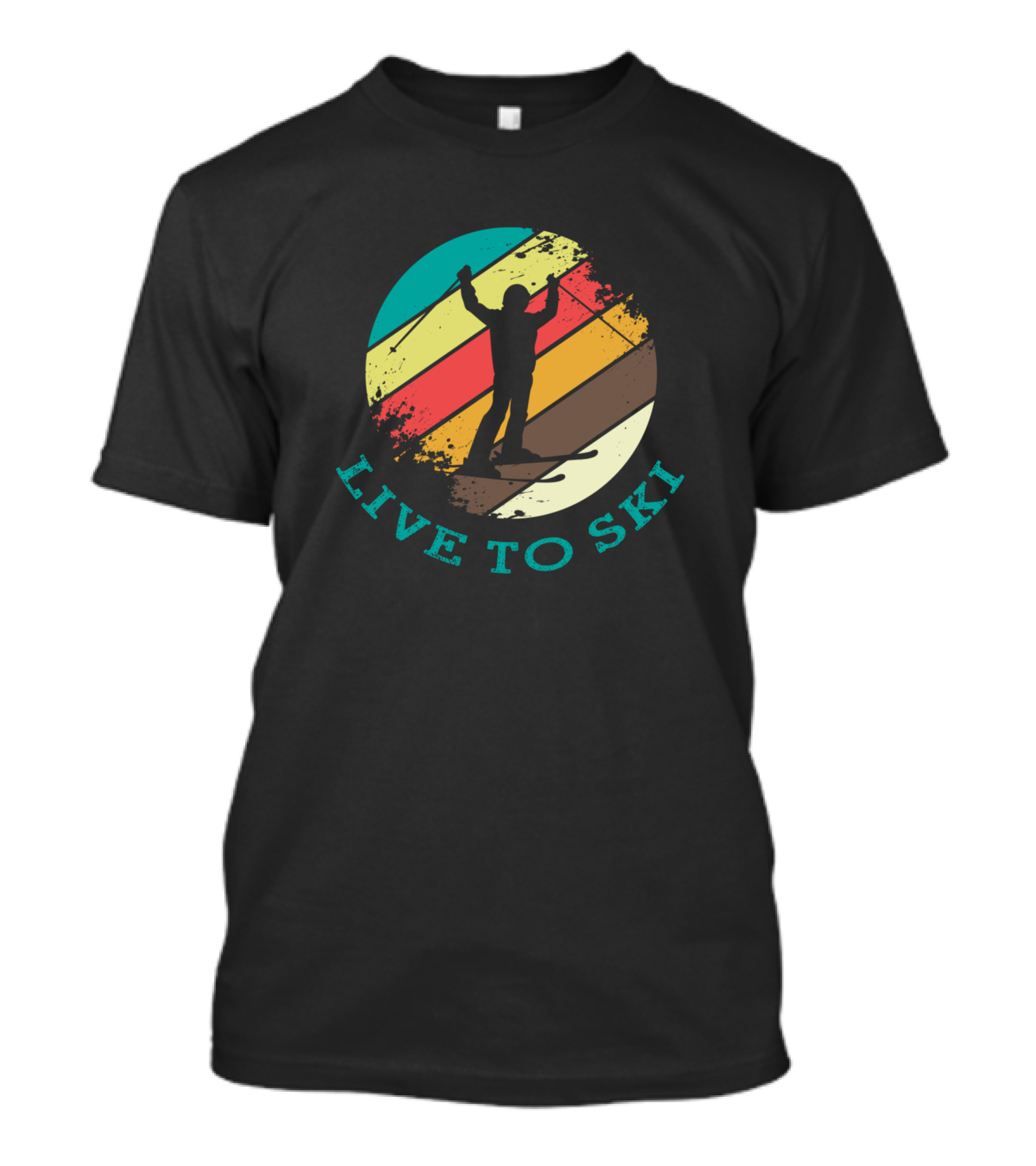 Live To Ski Colorful Winter Sports Adventure T-Shirt