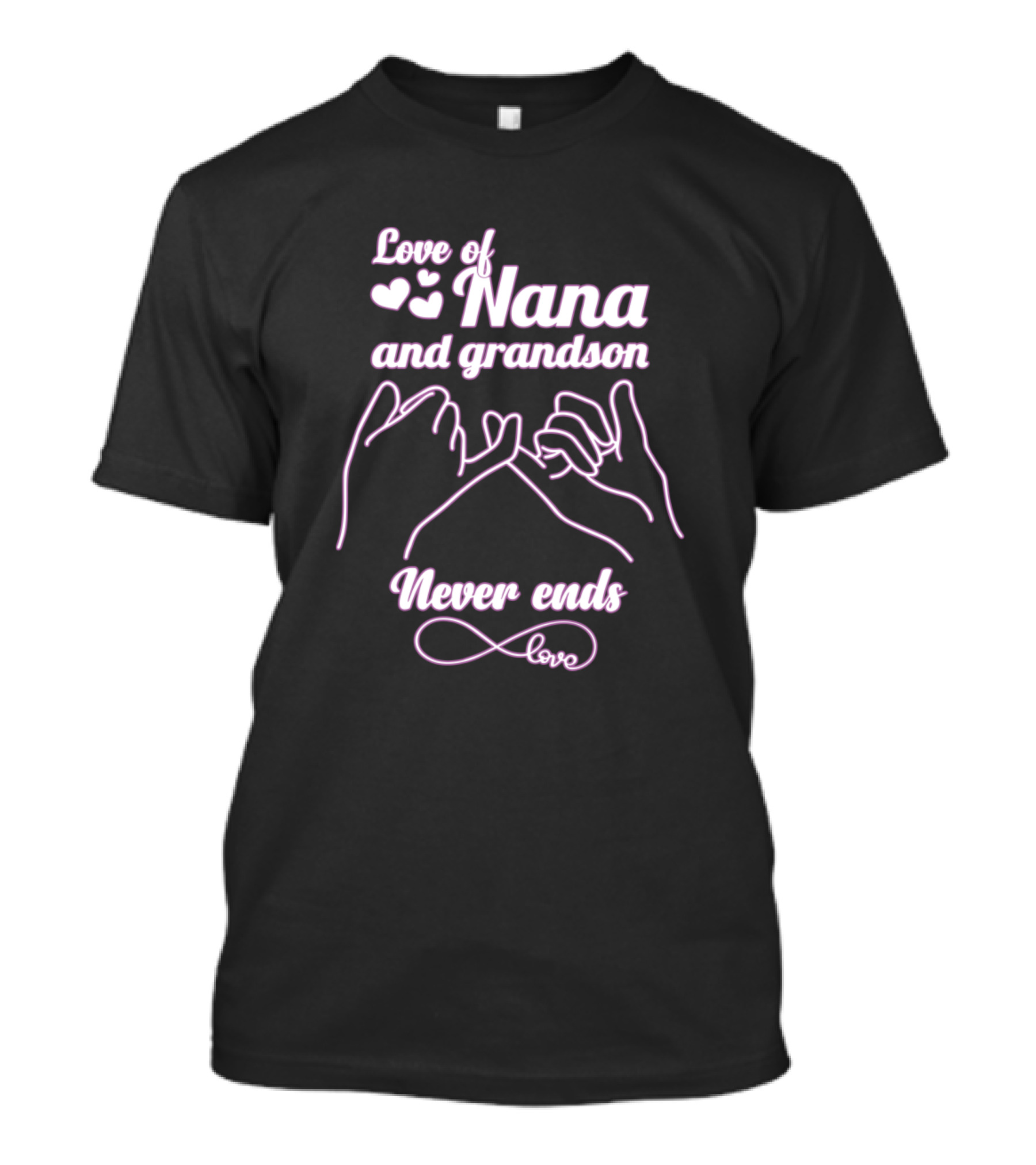 Love Of Nana And Grandson Never Ends Infinity Symbol With Hearts T-Shirt