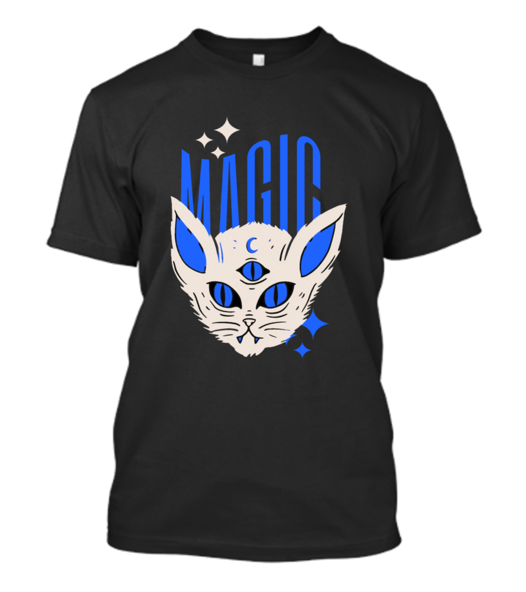 Magic Cat Third Eye Mystical White Feline T-Shirt