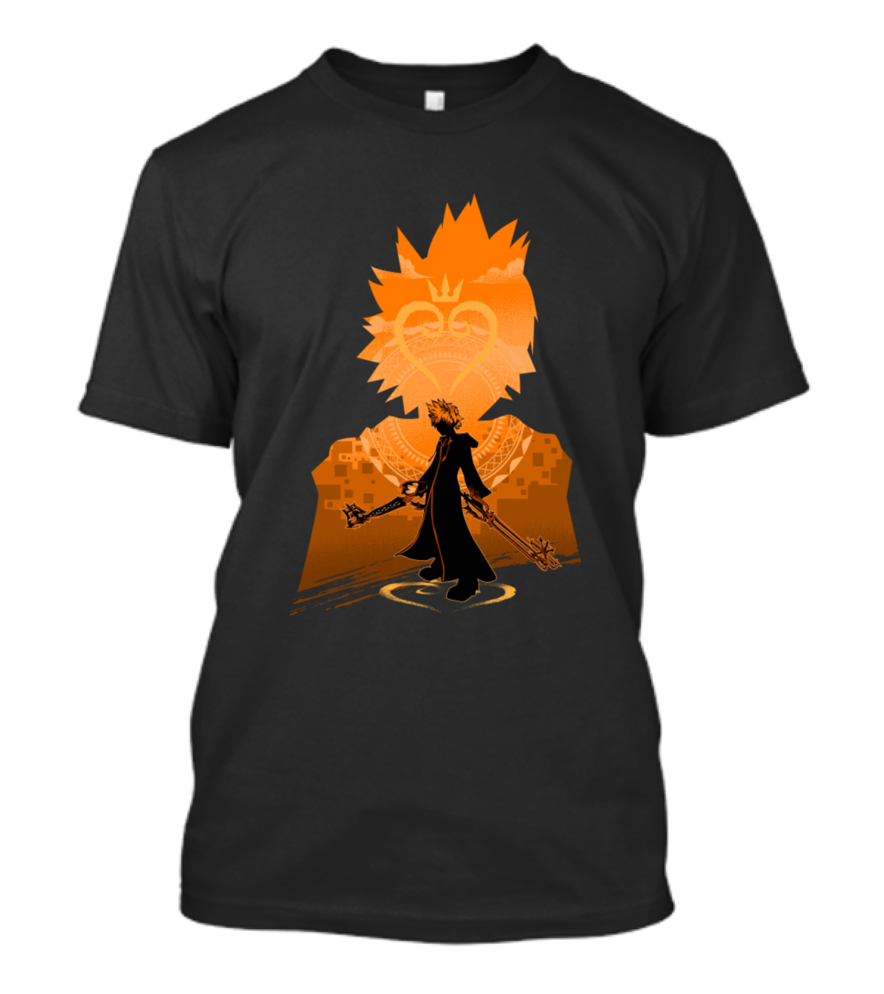 Roxas Kingdom Hearts Twilight Town Silhouette Keyblade T-Shirt