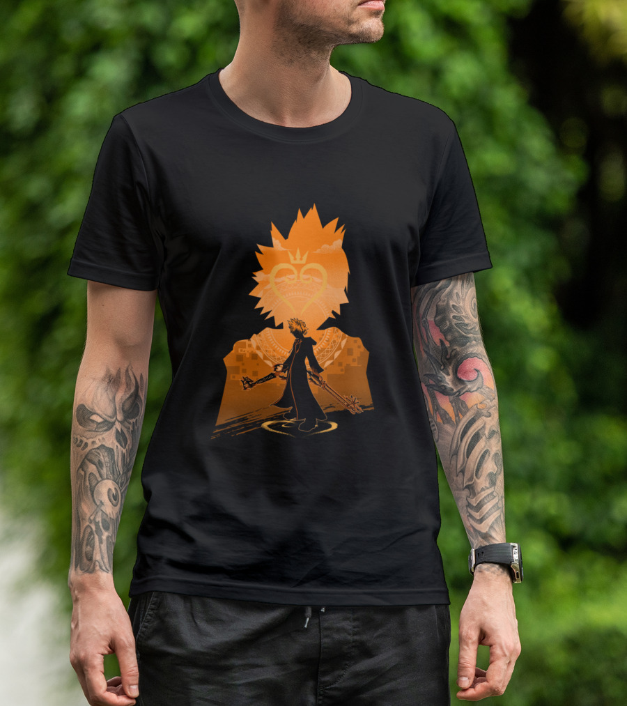Roxas Kingdom Hearts Twilight Town Silhouette Keyblade T-Shirt