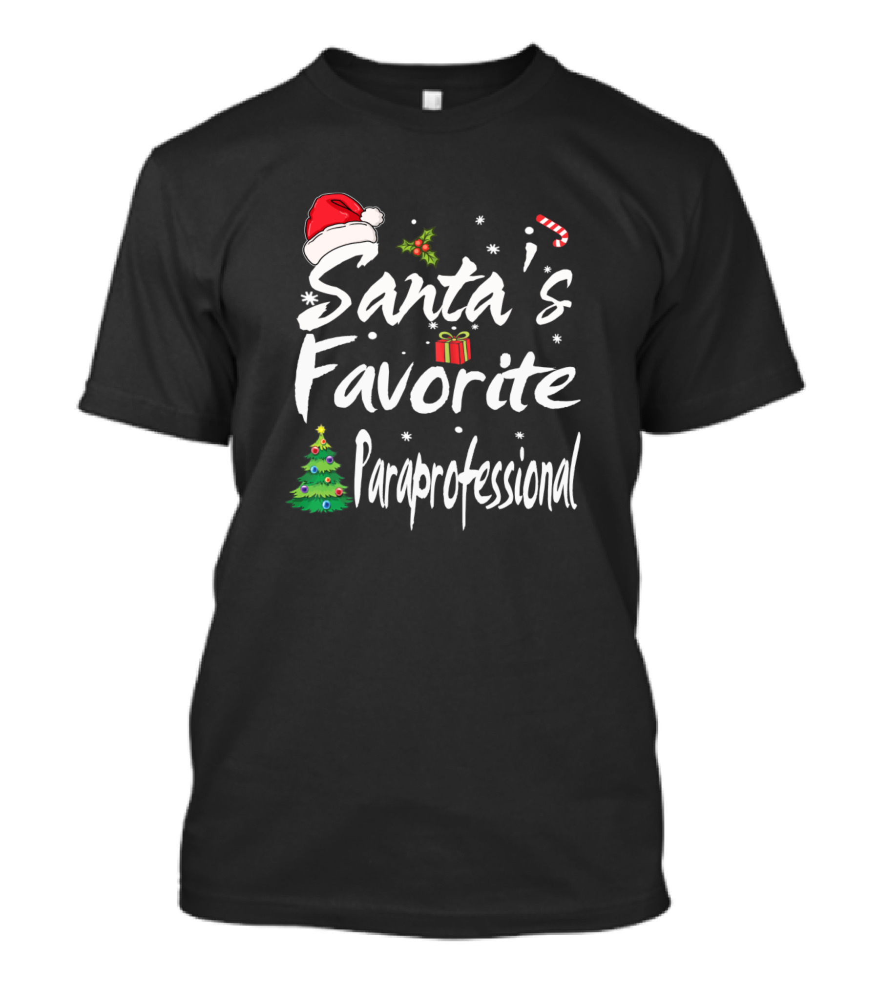 Santa's Favorite Paraprofessional Christmas Holiday T-Shirt
