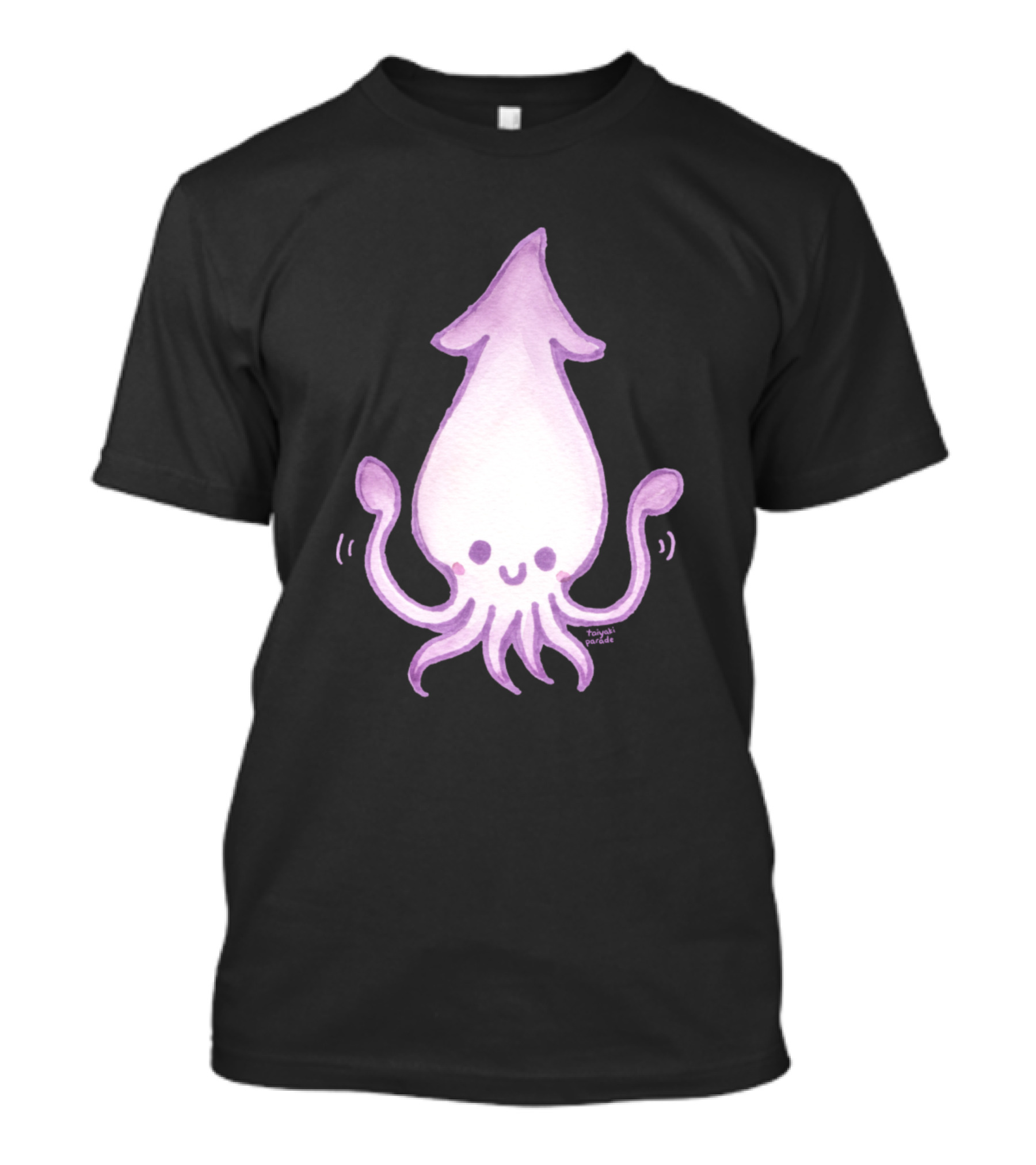 Cute Smiling Squid Watercolor T-Shirt